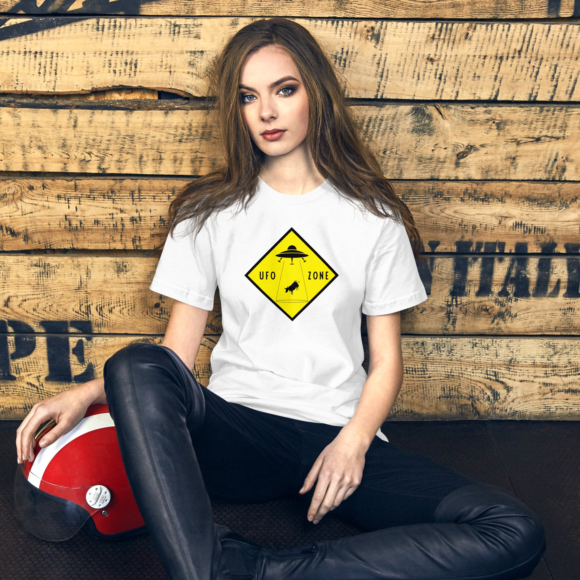 Unisex cotton t-shirt UFO Zone on light colors