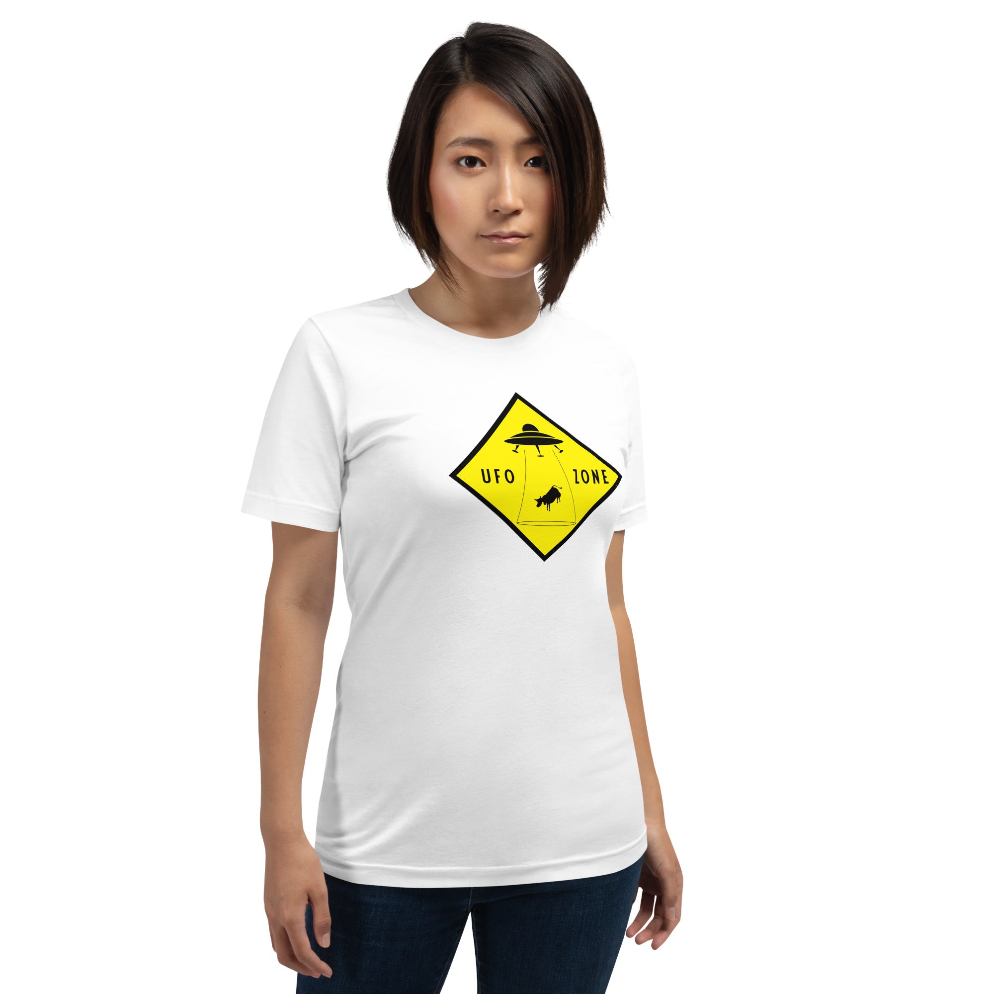 T-shirt en coton unisexe UFO Zone sur couleurs claires