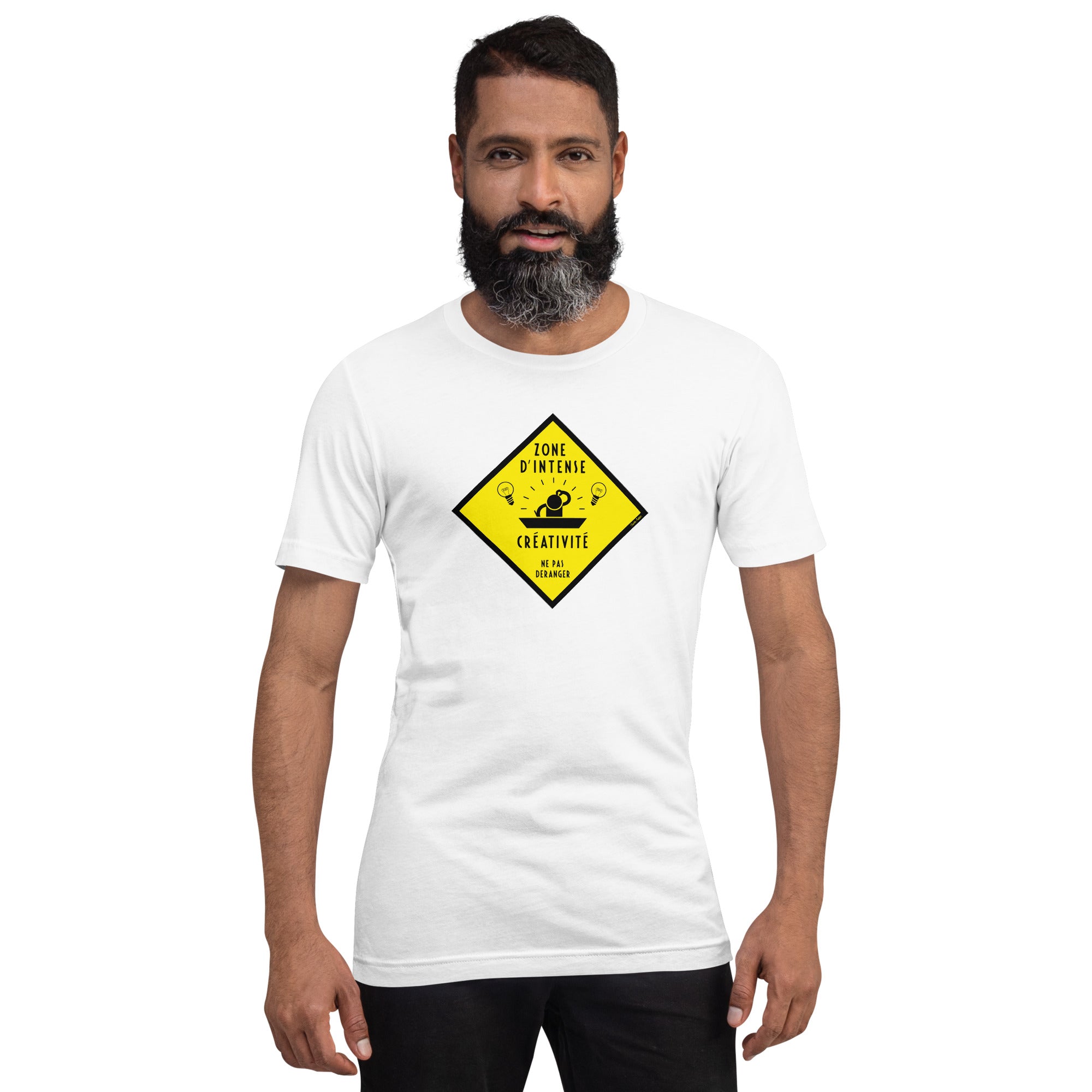 T-shirt en coton unisexe Zone d'intense créativité, Ne pas déranger sur couleurs claires