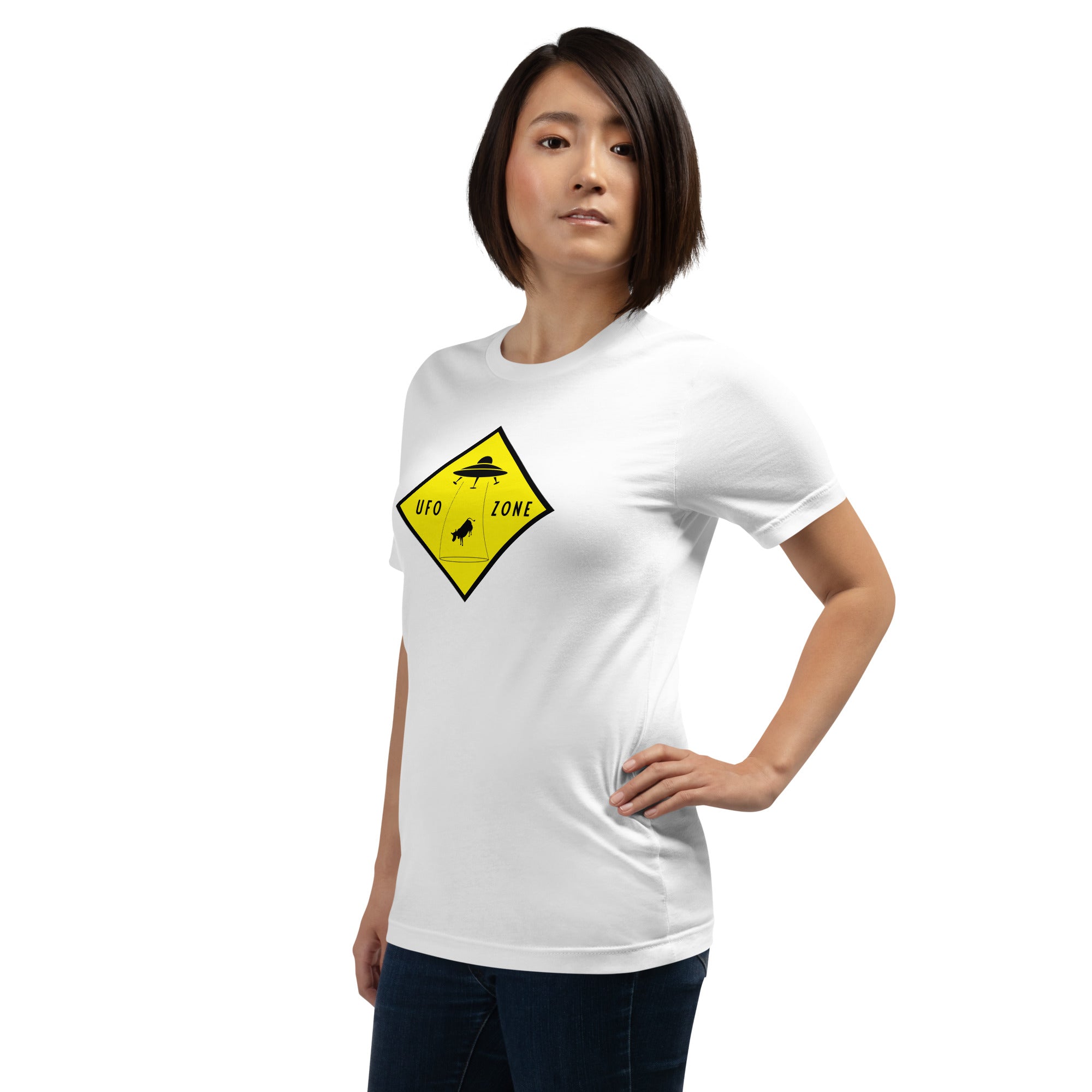 T-shirt en coton unisexe UFO Zone sur couleurs claires