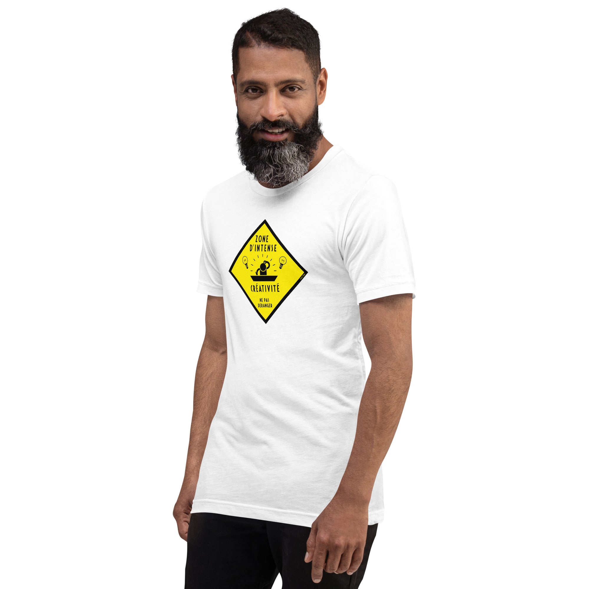 T-shirt en coton unisexe Zone d'intense créativité, Ne pas déranger sur couleurs claires