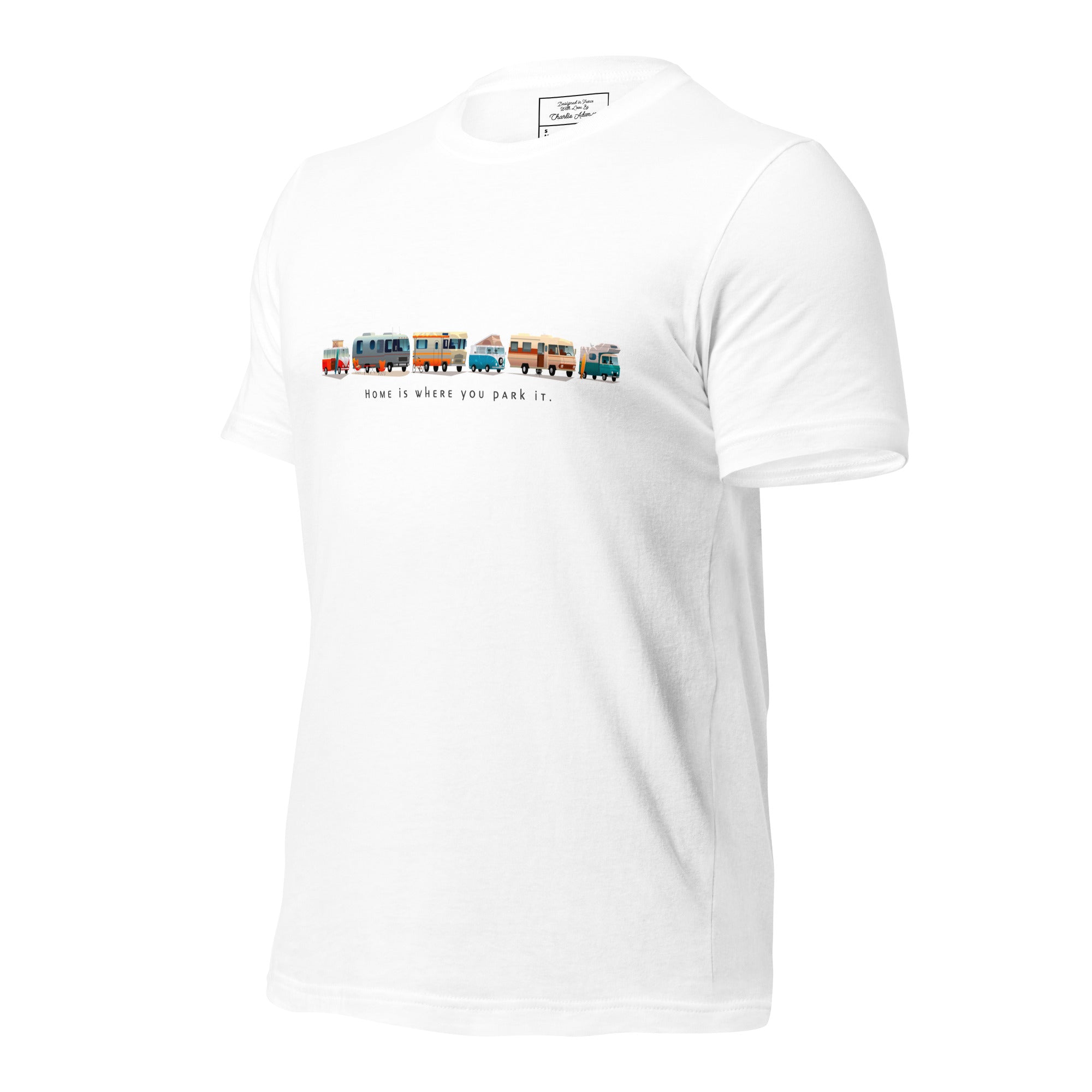 T-shirt en coton unisexe Vintage Campers: Home is where you park it sur couleurs claires