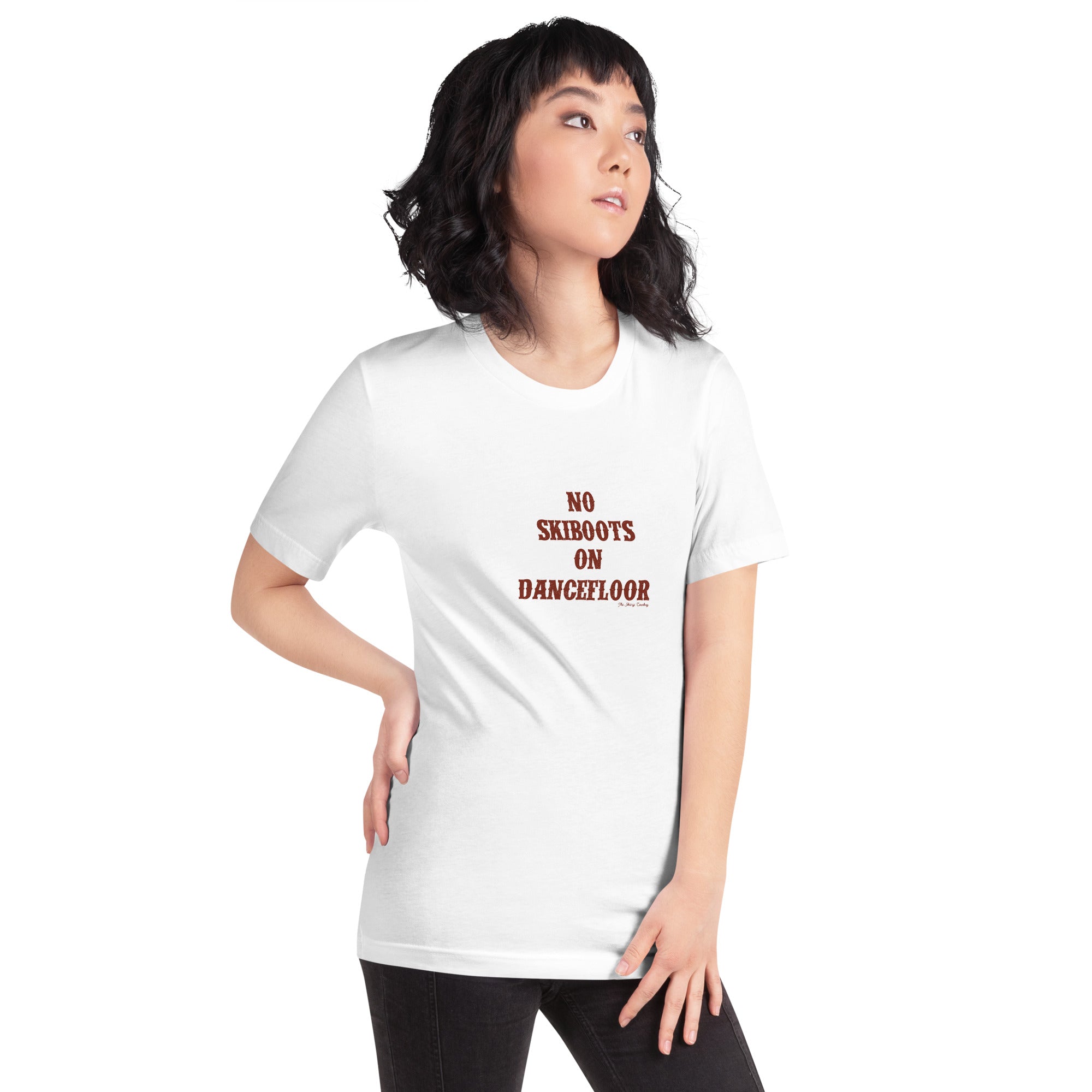 Unisex t-shirt No Skiboots on Dancefloor on light colors