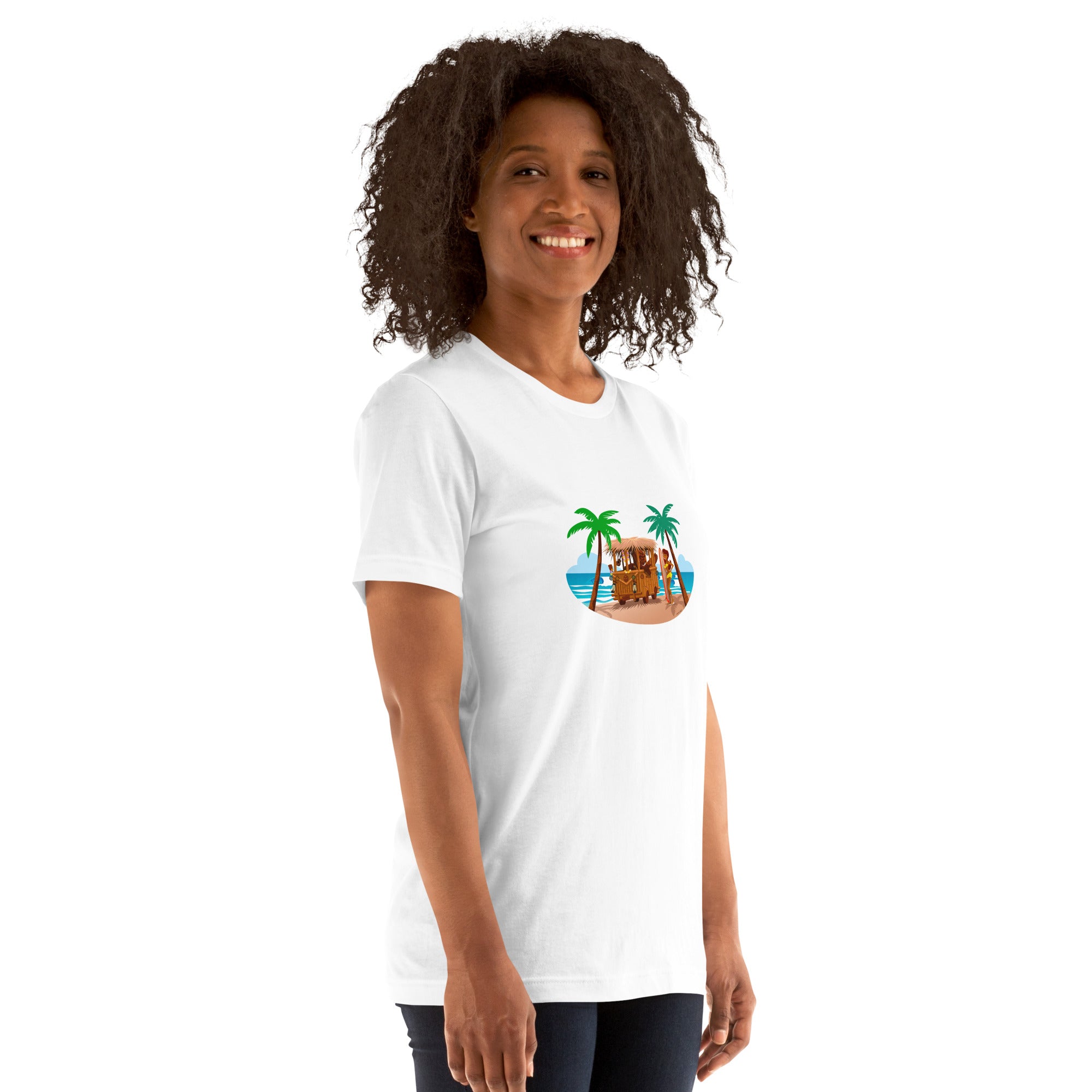 T-shirt en coton unisexe Tiki Kombi sur fond clair