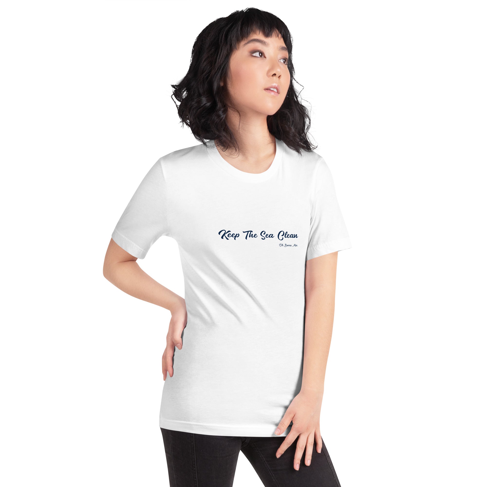 Unisex cotton t-shirt Keep The Sea Clean on light colors