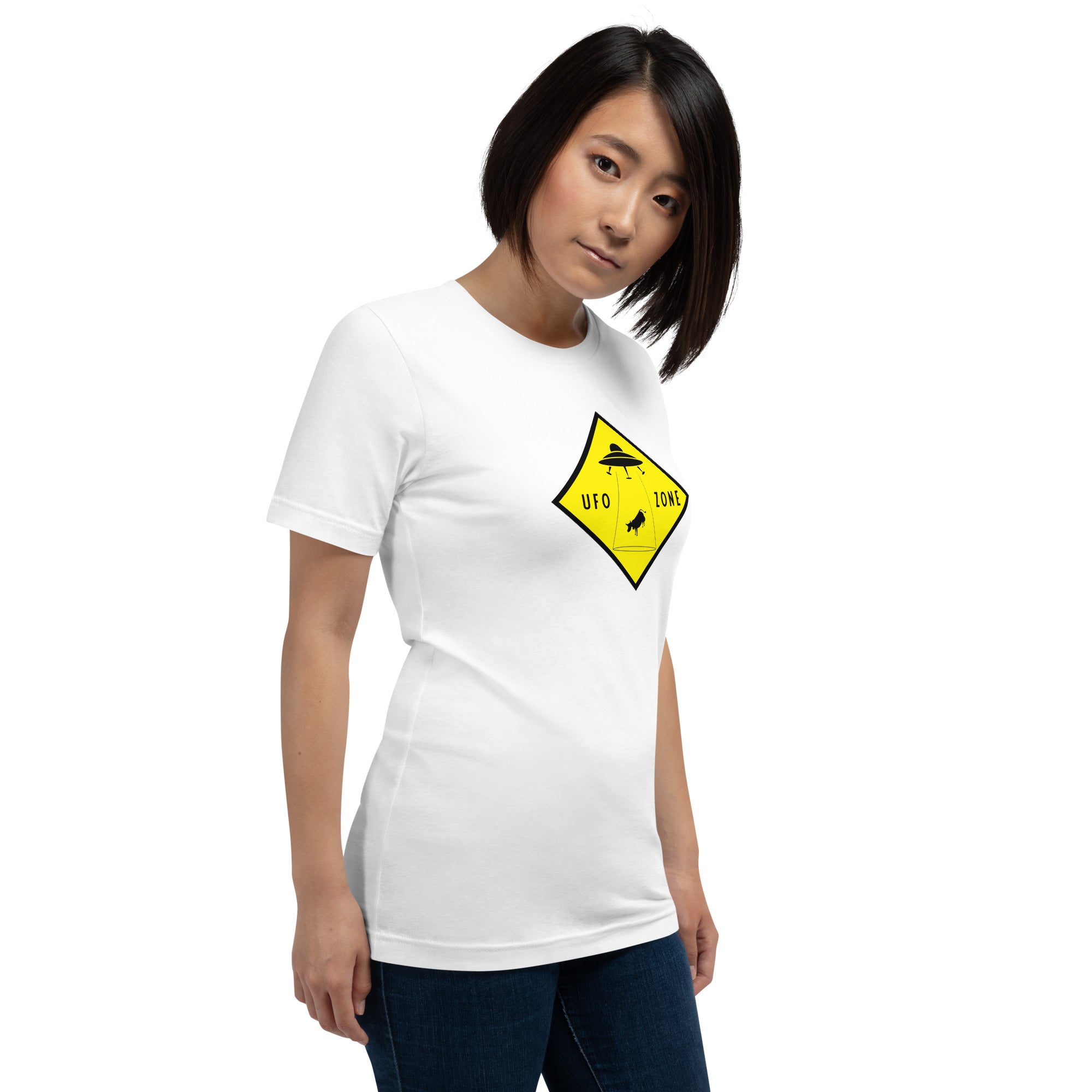 T-shirt en coton unisexe UFO Zone sur couleurs claires