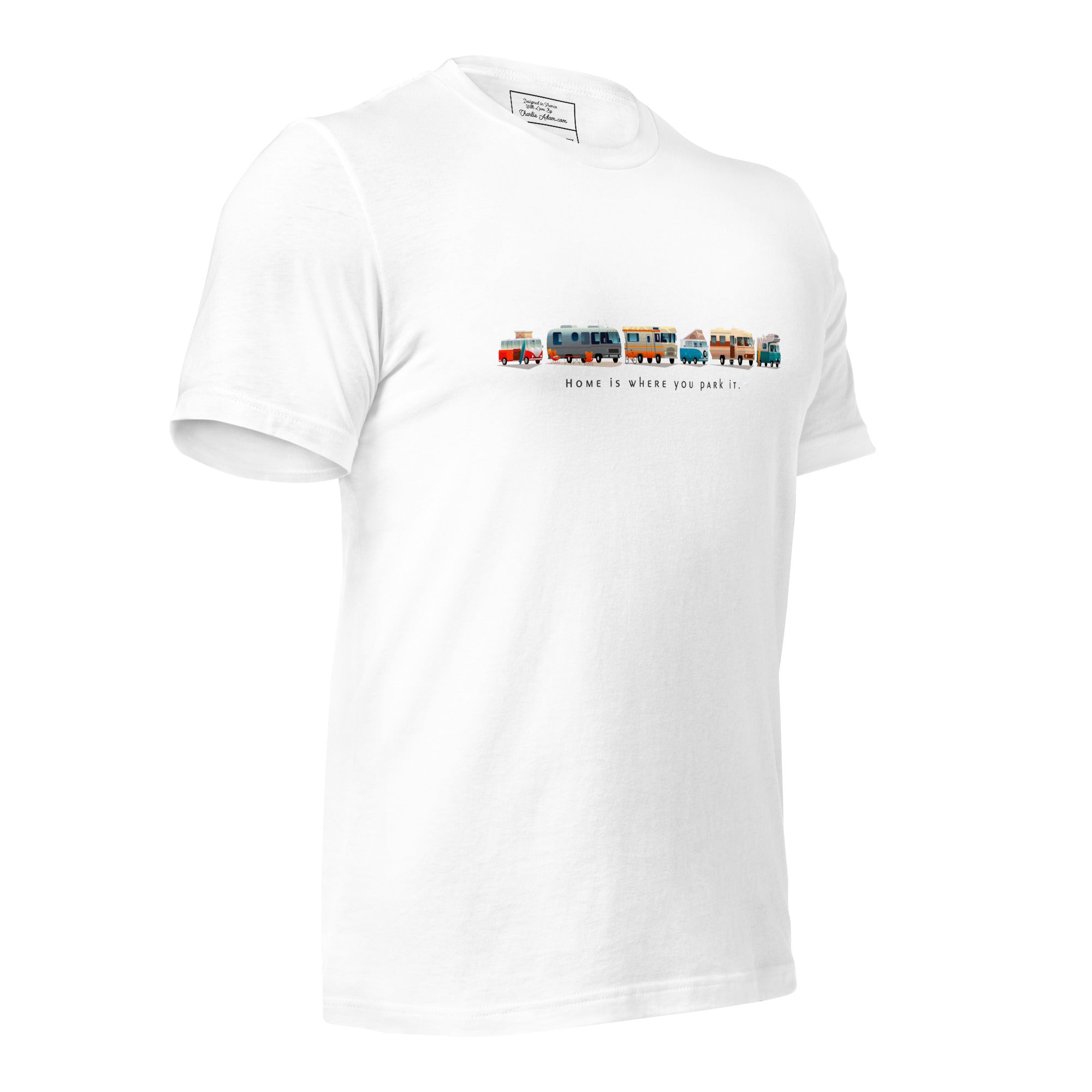 T-shirt en coton unisexe Vintage Campers: Home is where you park it sur couleurs claires