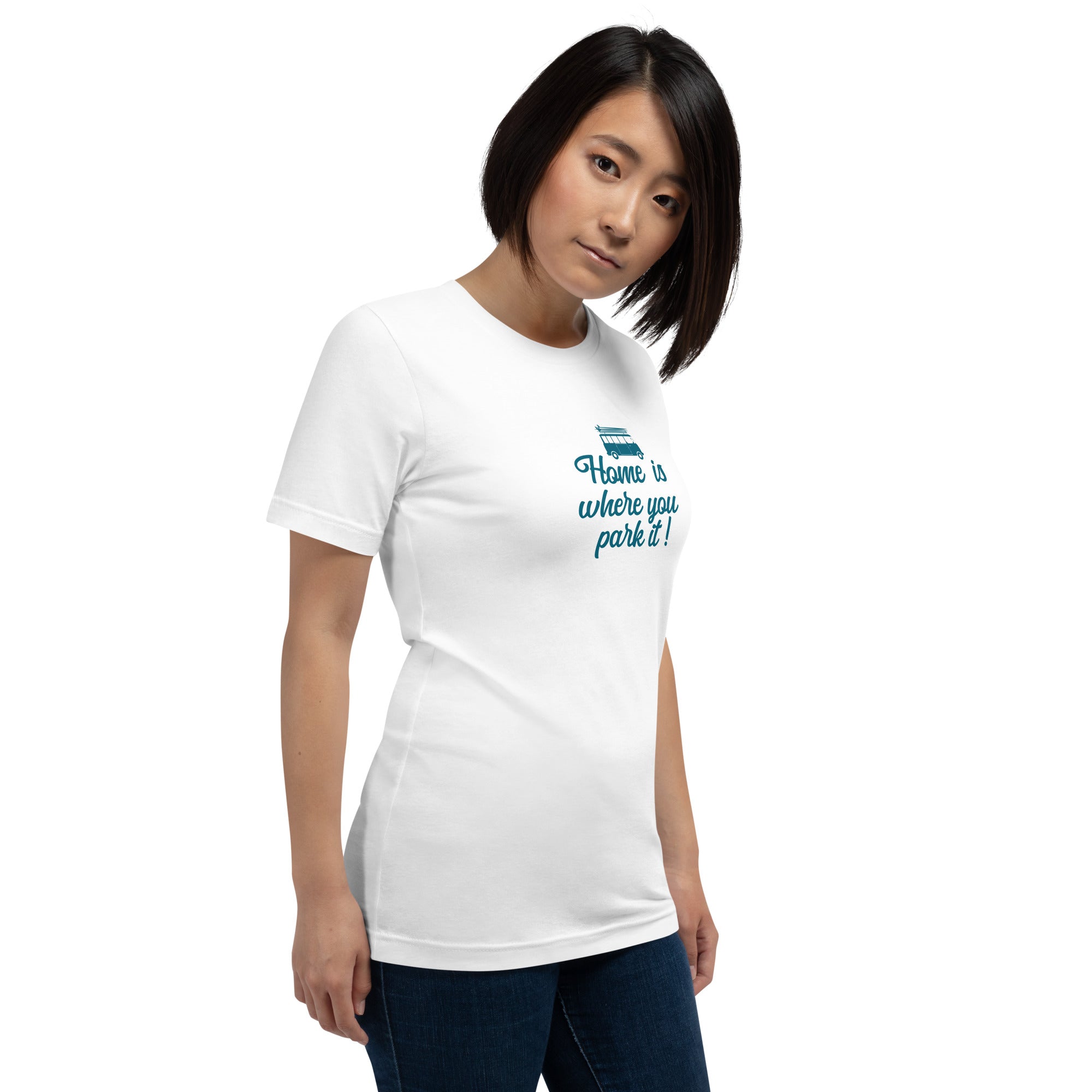 T-shirt en coton unisexe Blue Surf Combi sur couleurs claires