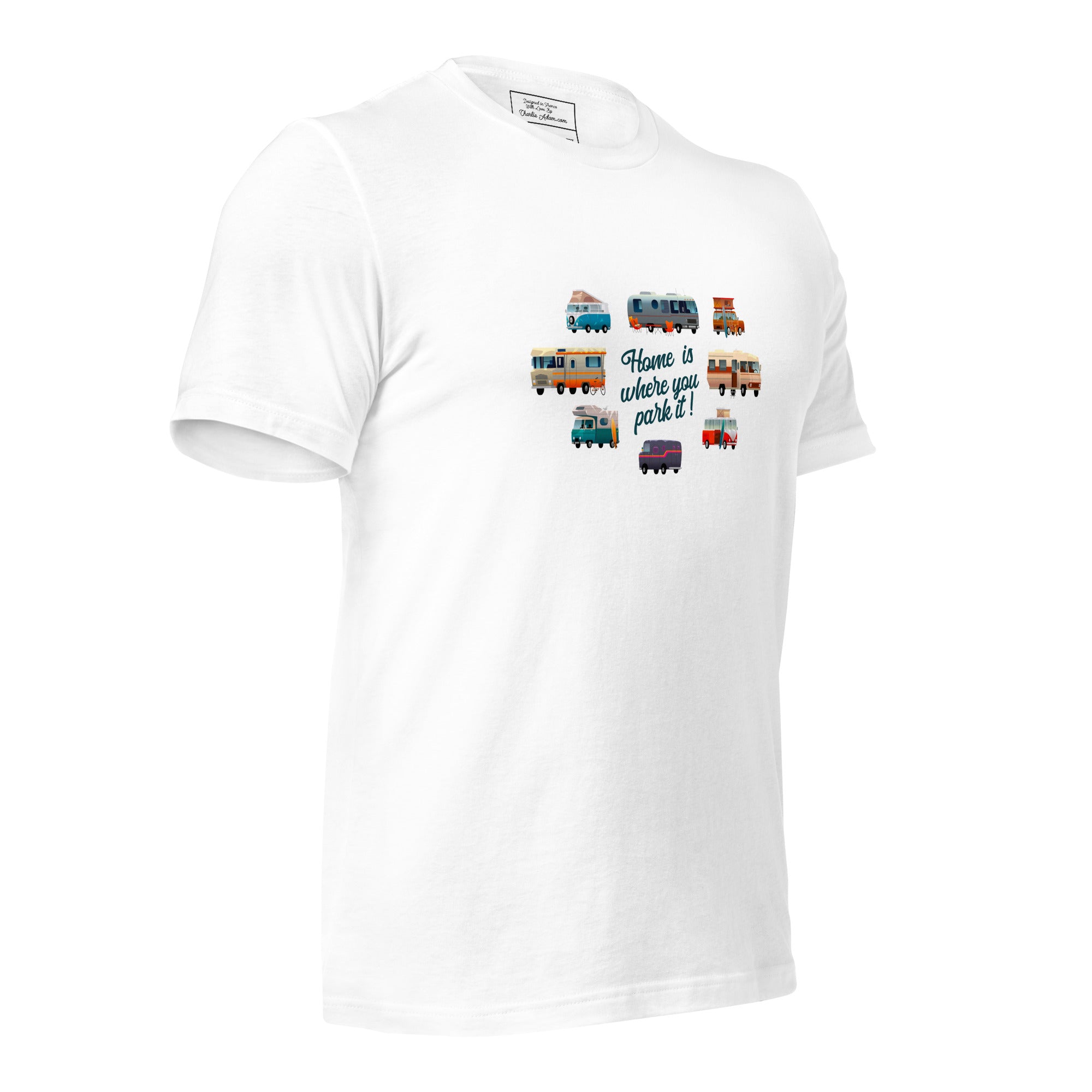 T-shirt en coton unisexe Square Vintage Campers sur couleurs claires