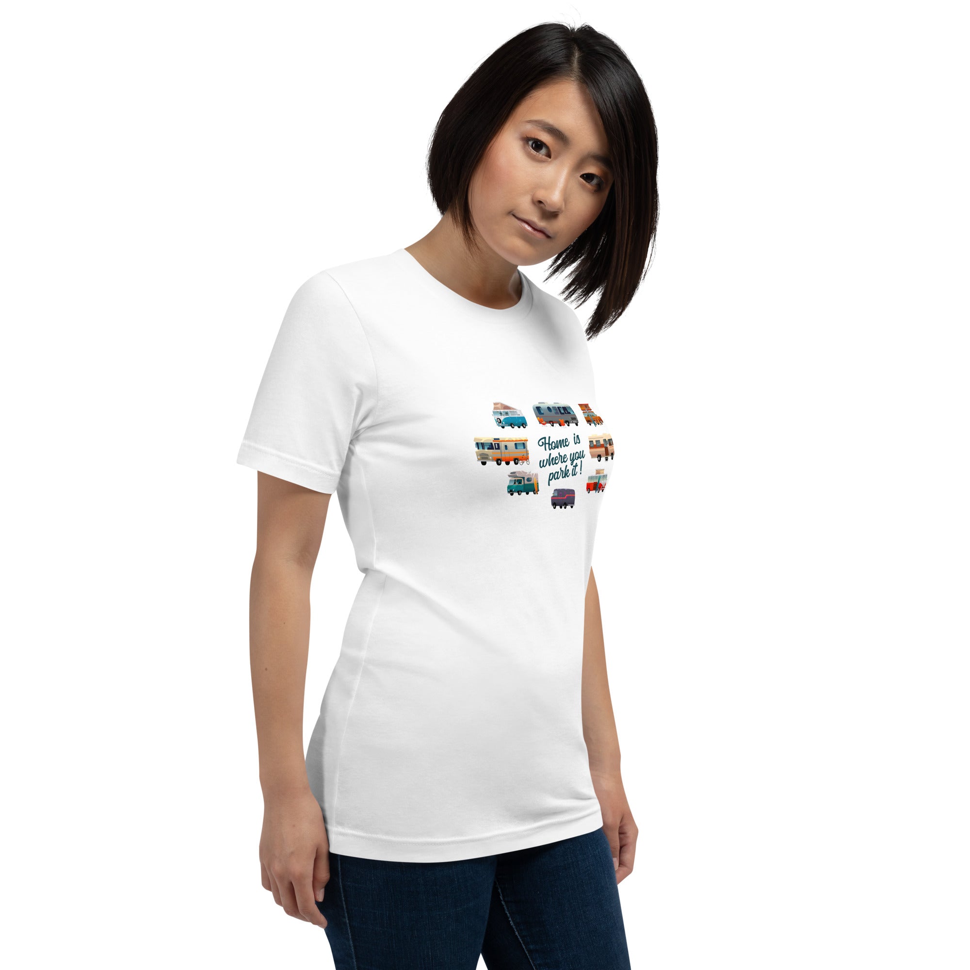 T-shirt en coton unisexe Square Vintage Campers sur couleurs claires