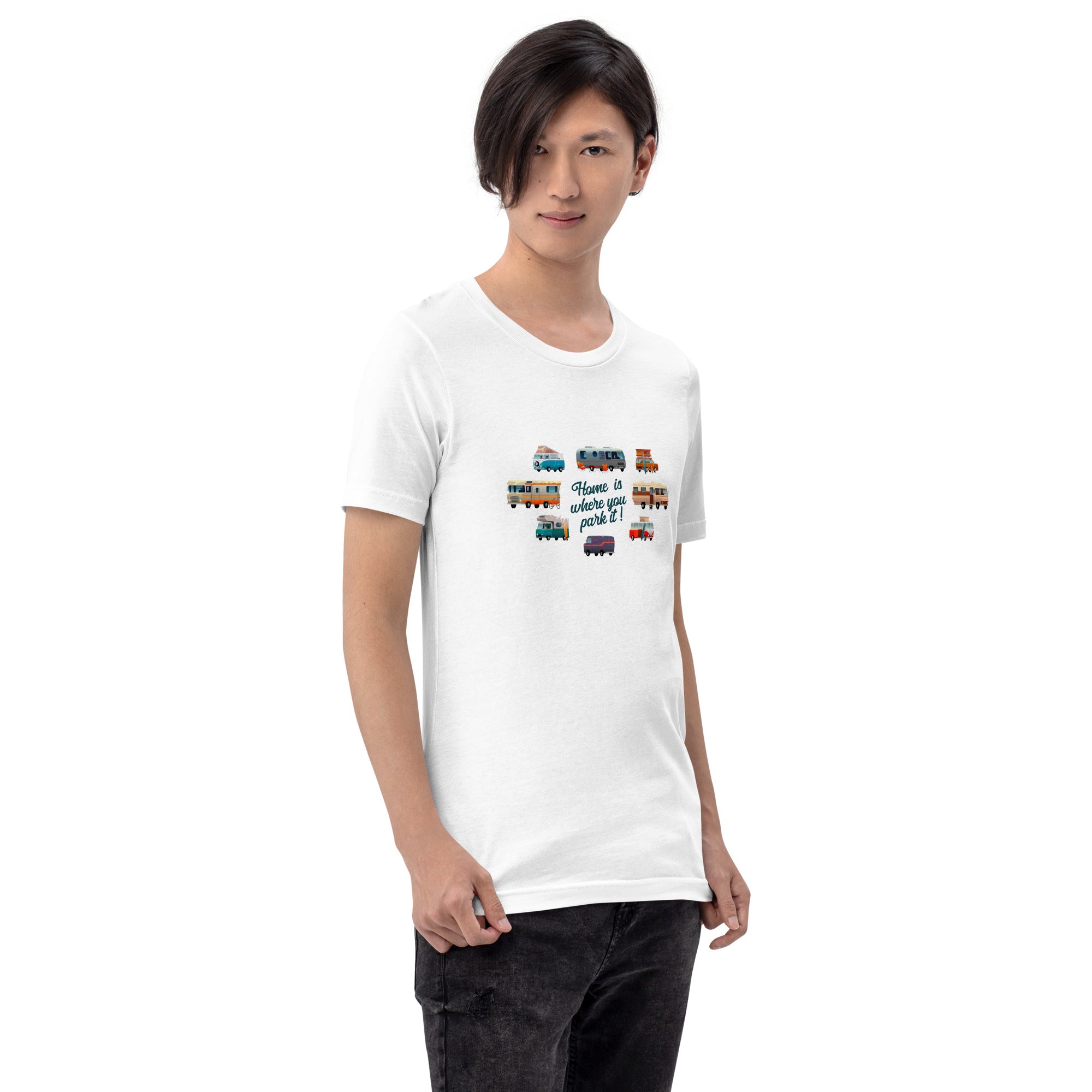 T-shirt en coton unisexe Square Vintage Campers sur couleurs claires