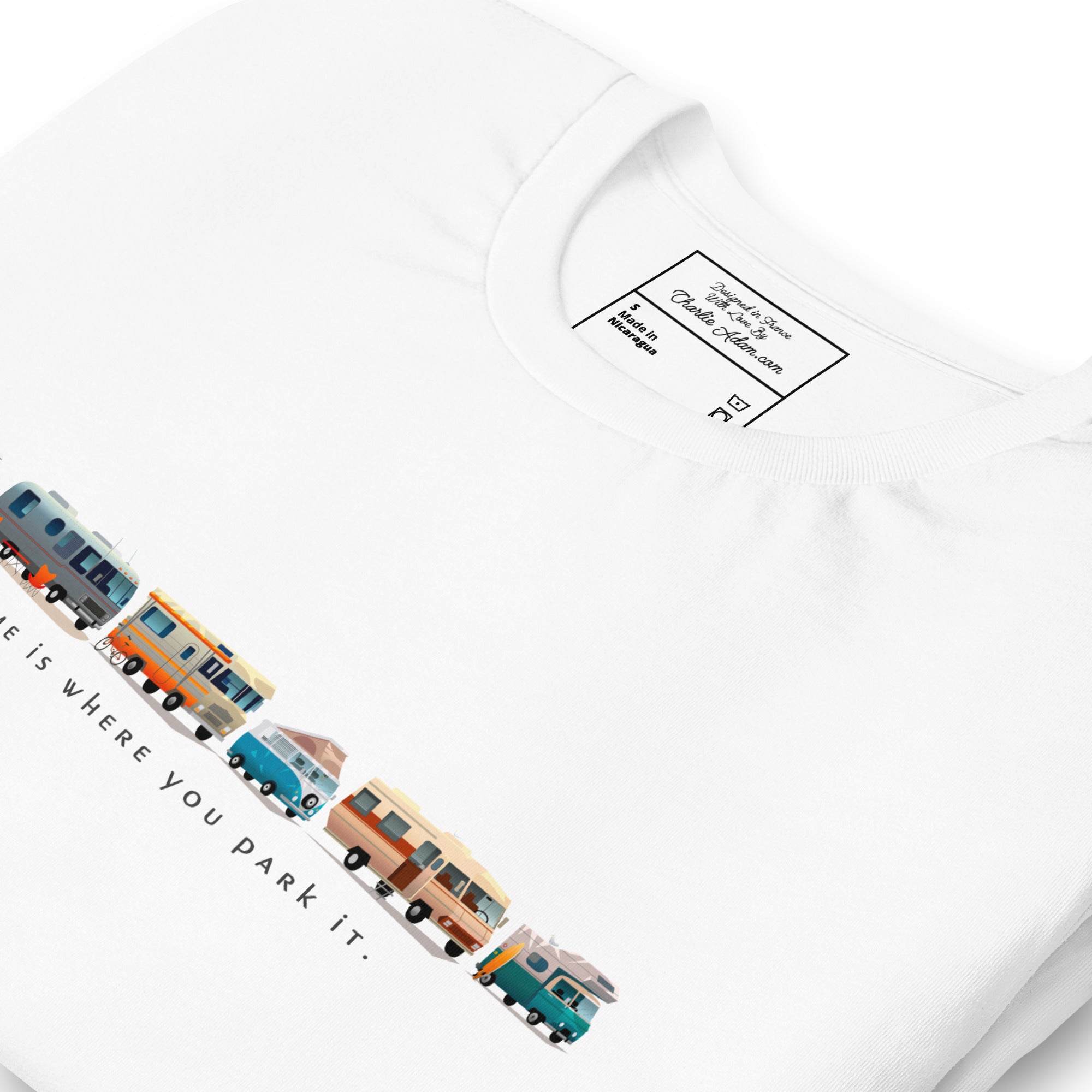 T-shirt en coton unisexe Vintage Campers: Home is where you park it sur couleurs claires