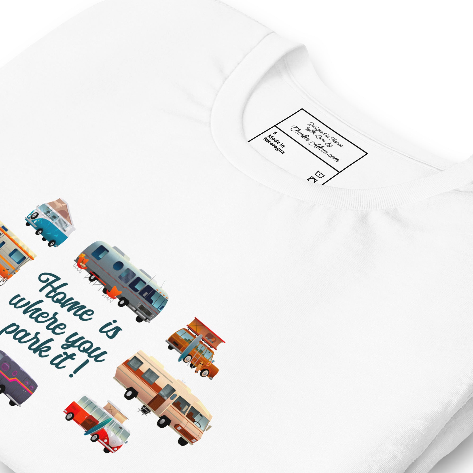 T-shirt en coton unisexe Square Vintage Campers sur couleurs claires