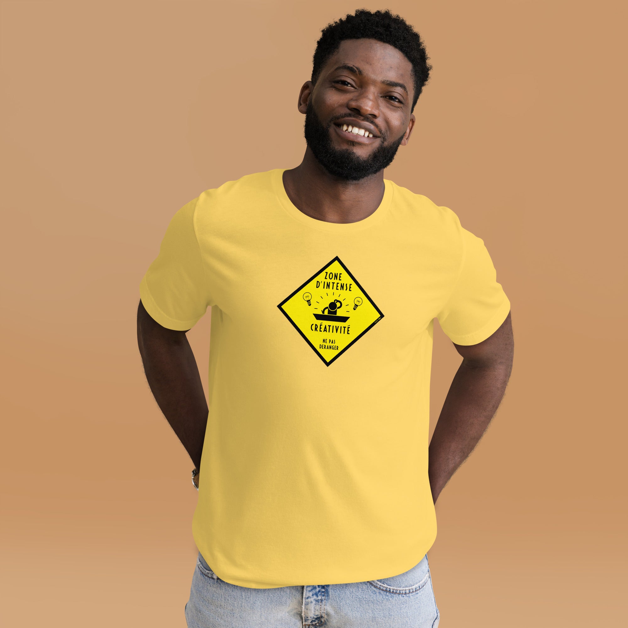 T-shirt en coton unisexe Zone d'intense créativité, Ne pas déranger sur couleurs claires