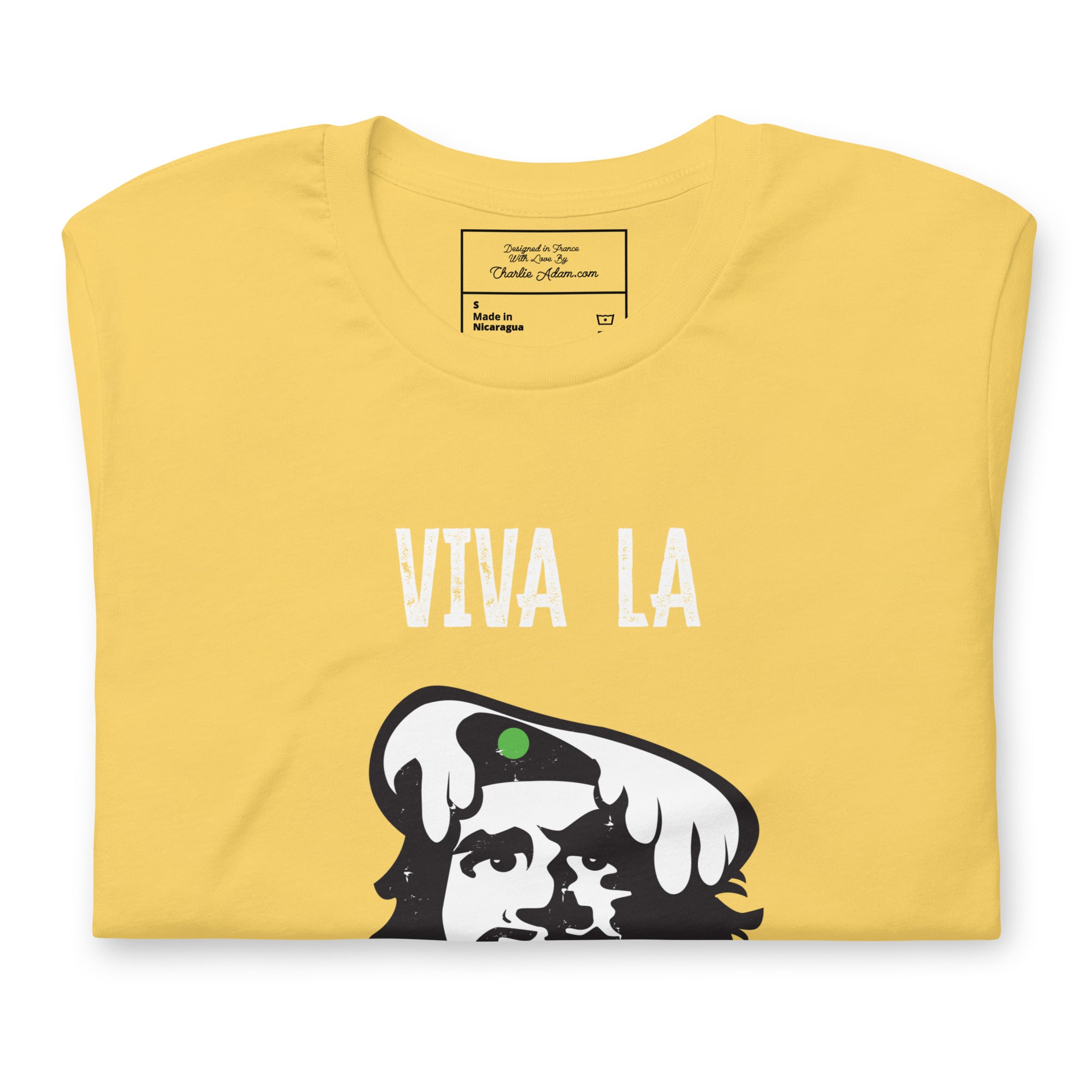 Unisex cotton t-shirt Viva la Rebolochon on bright colors