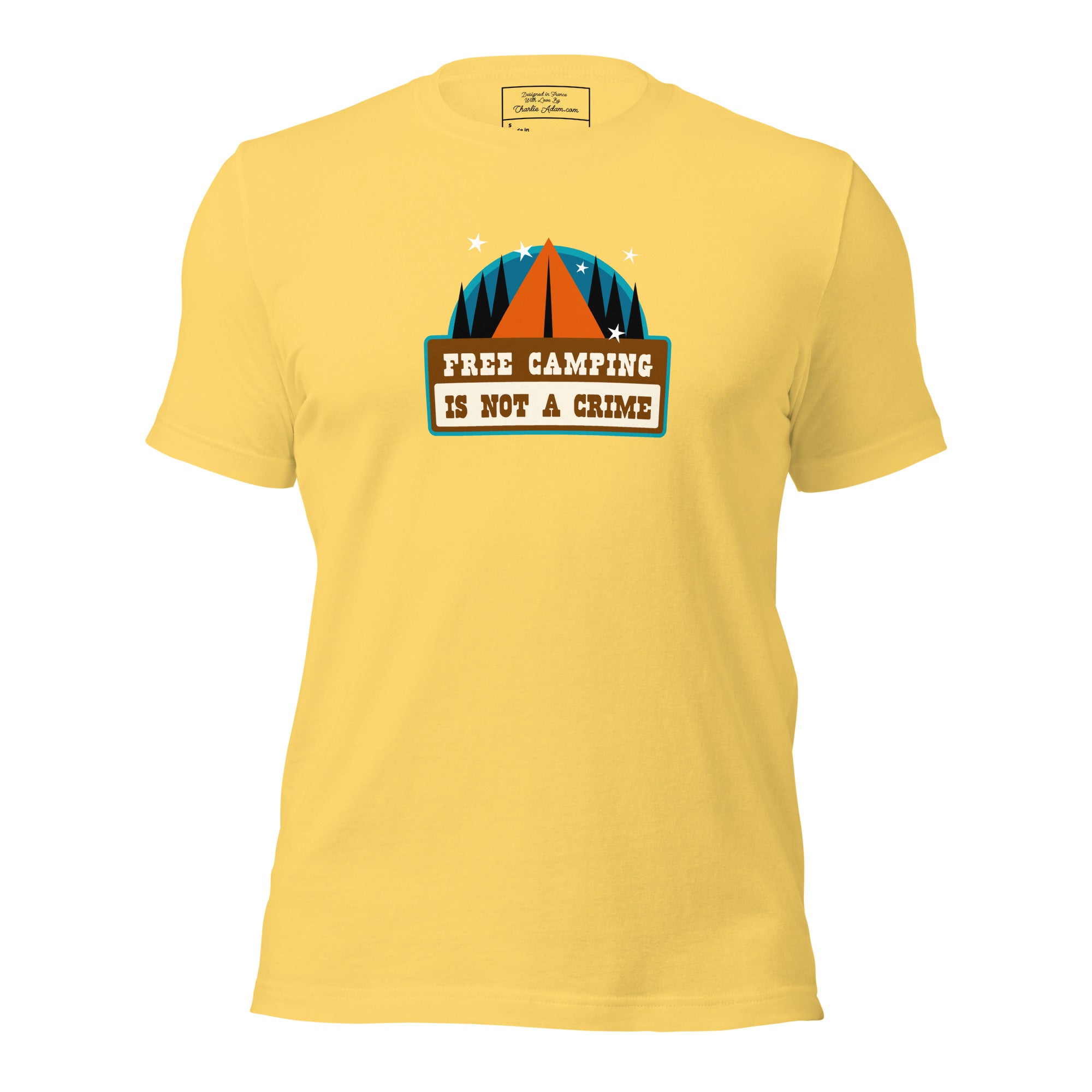 Unisex cotton t-shirt Free Camping is not a Crime on light colors