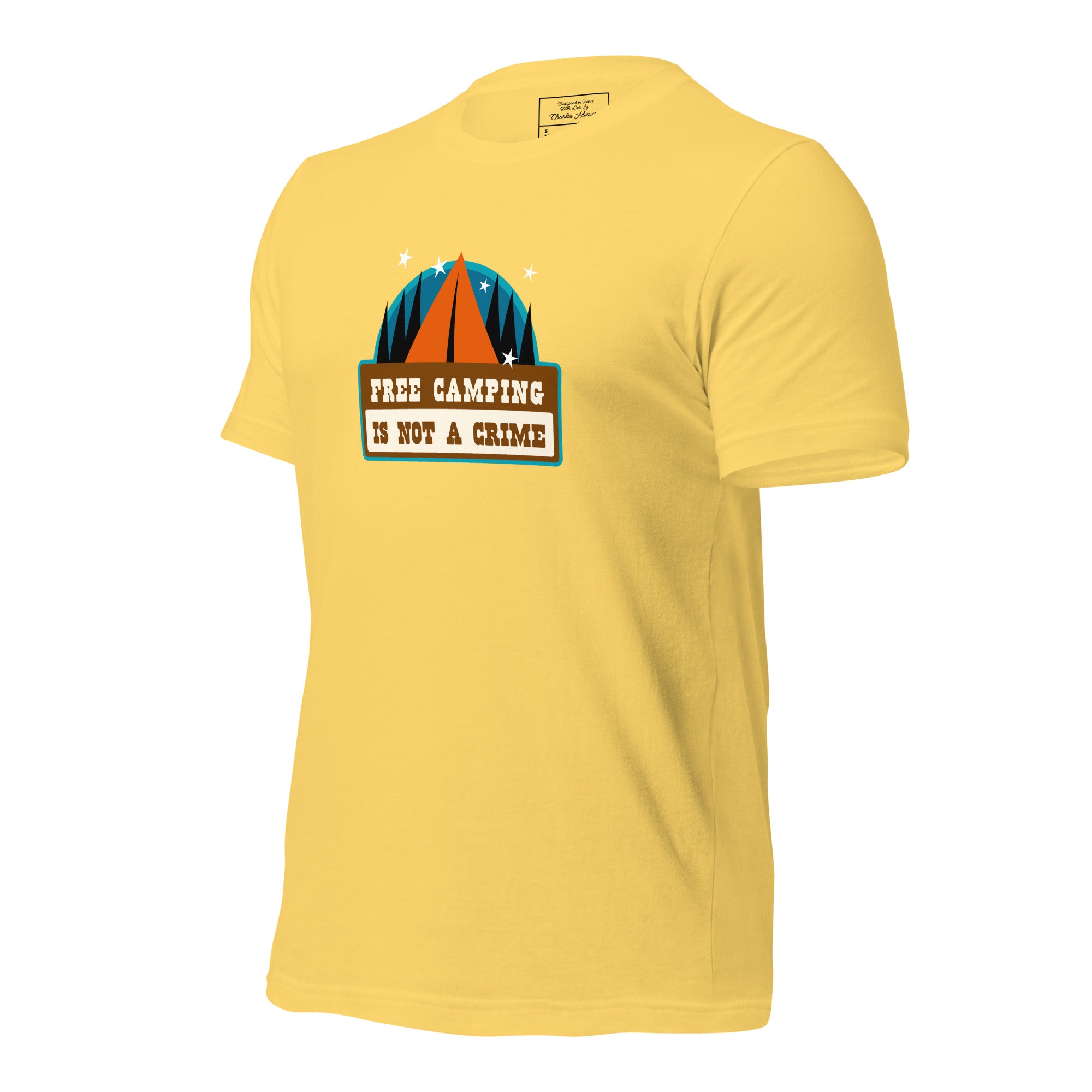 Unisex cotton t-shirt Free Camping is not a Crime on light colors