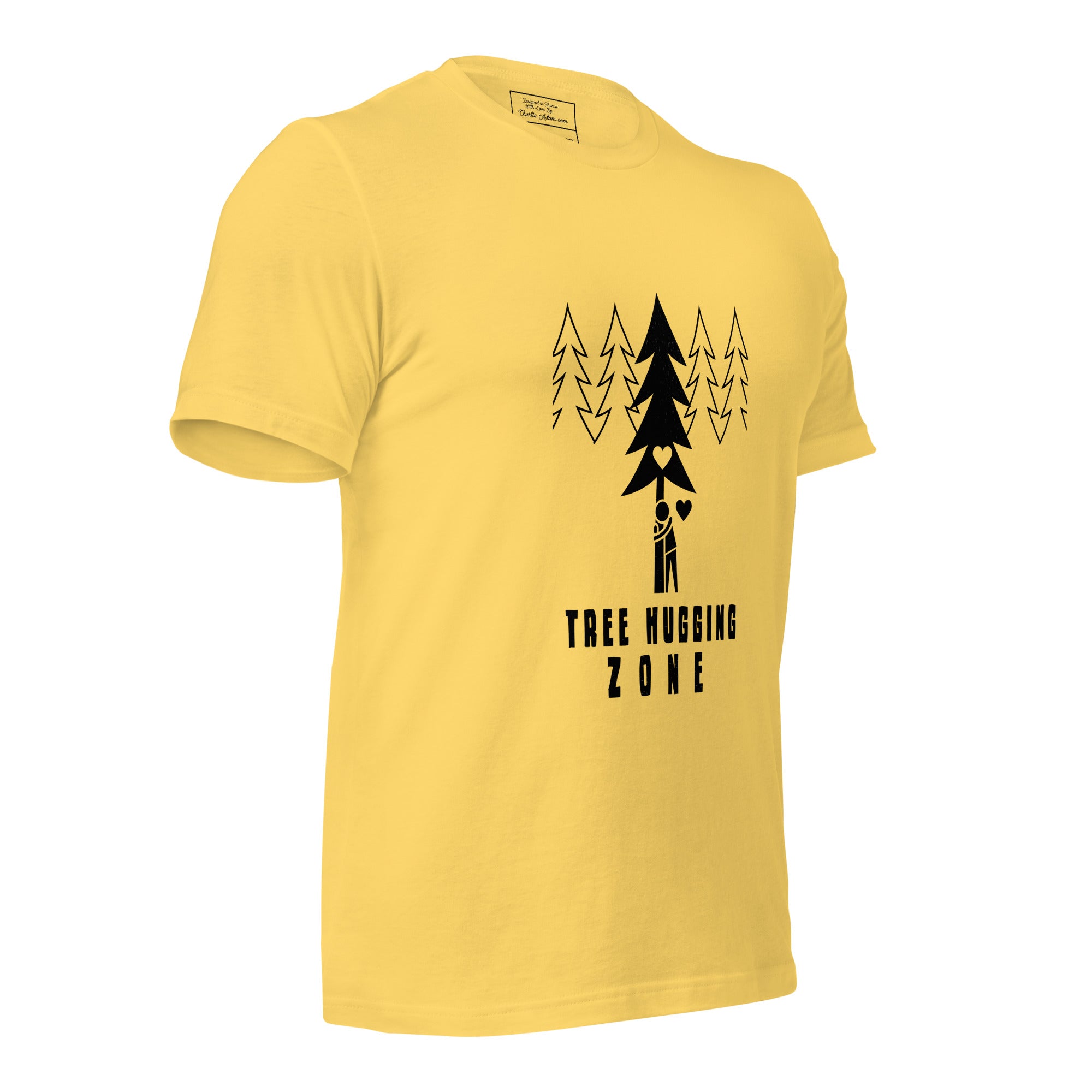 Unisex cotton t-shirt Tree hugging zone on bright colors