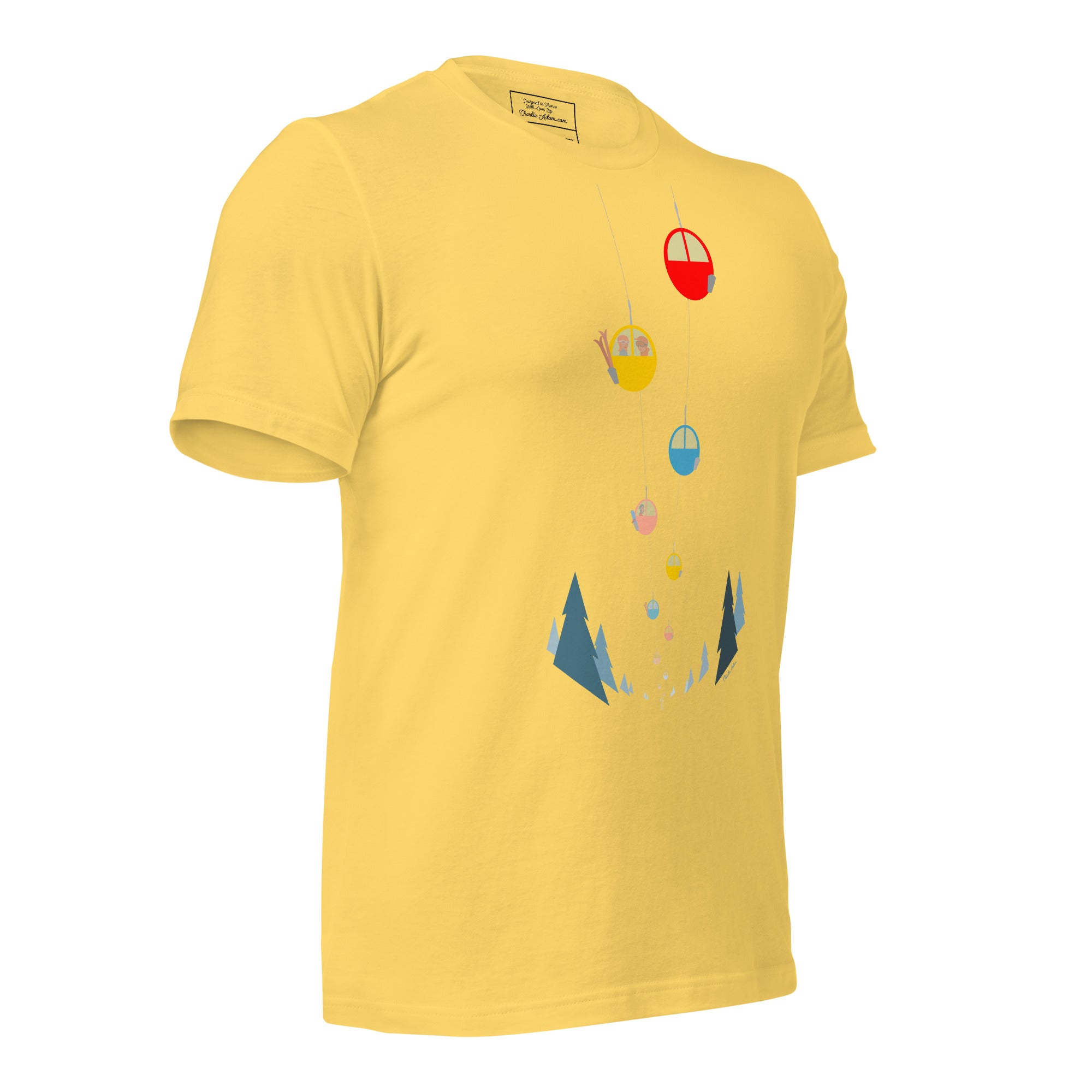 T-shirt en coton unisexe Gondolas in the mist sur couleurs claires