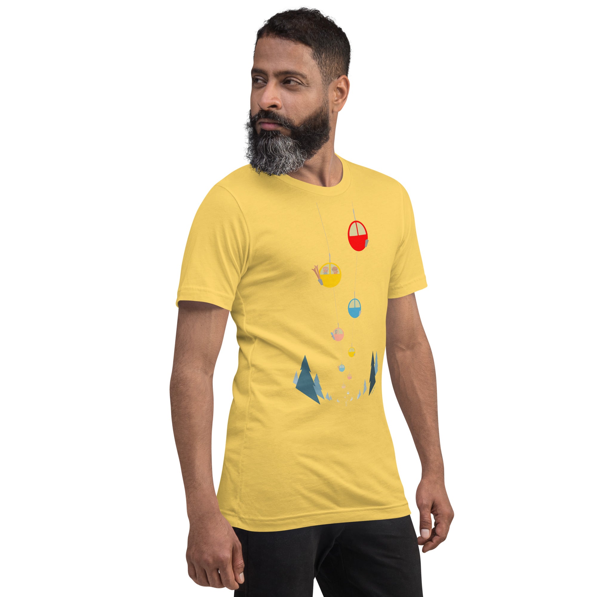 T-shirt en coton unisexe Gondolas in the mist sur couleurs claires