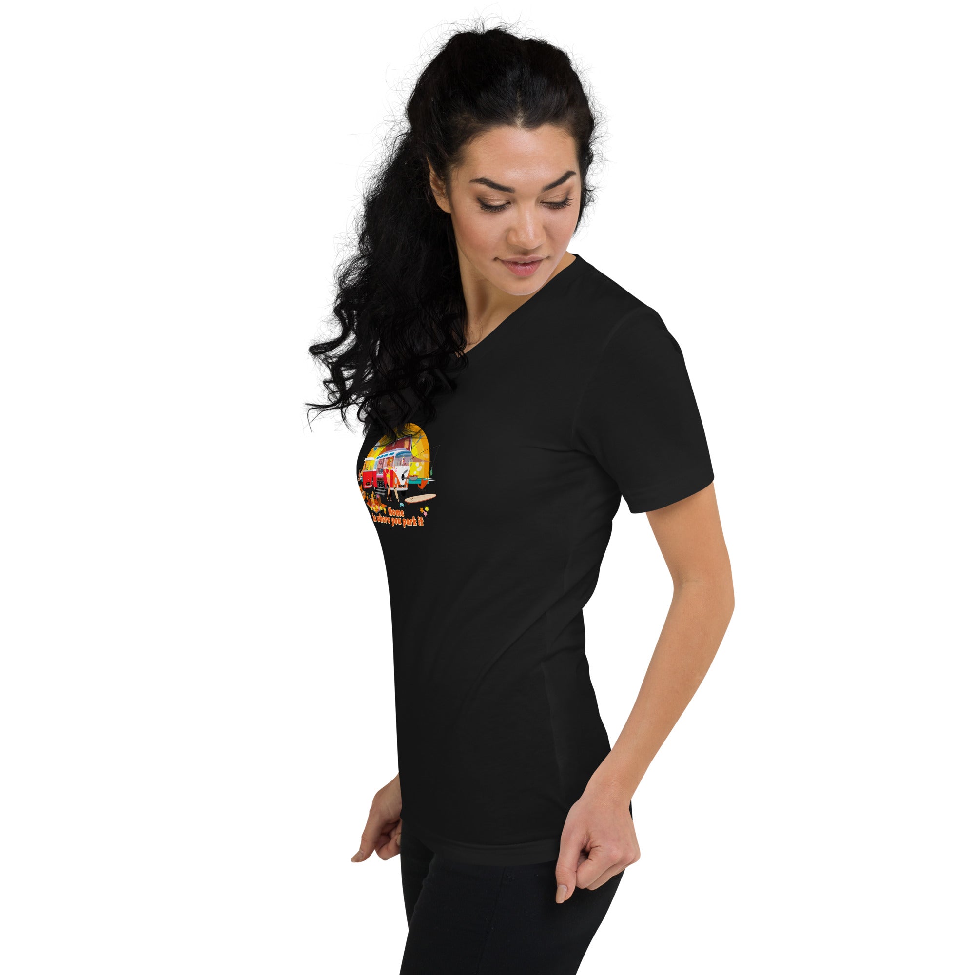 Unisex V-Neck T-Shirt Ultra Combi: Home is where you park it