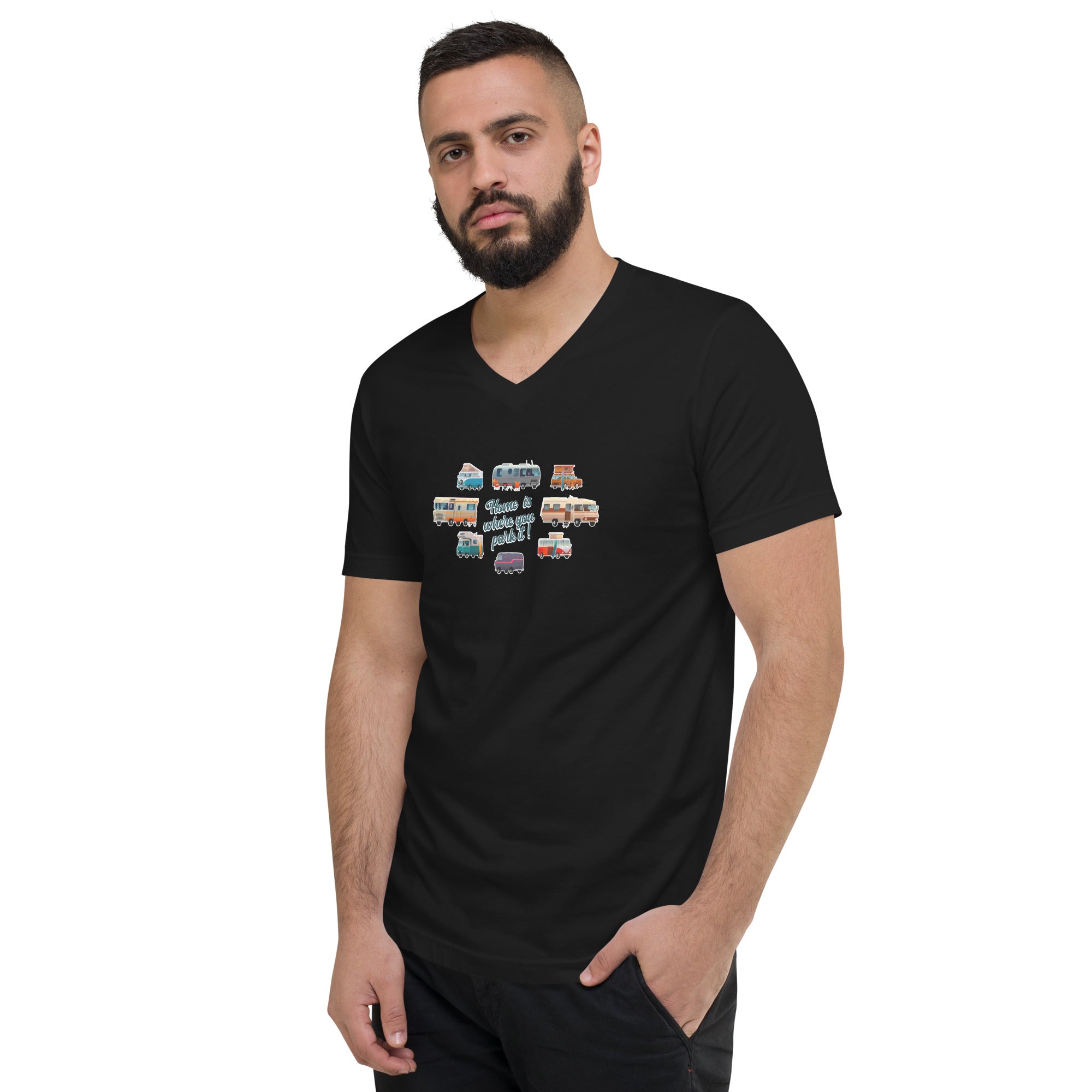 T-shirt unisexe Col V Square Vintage Campers