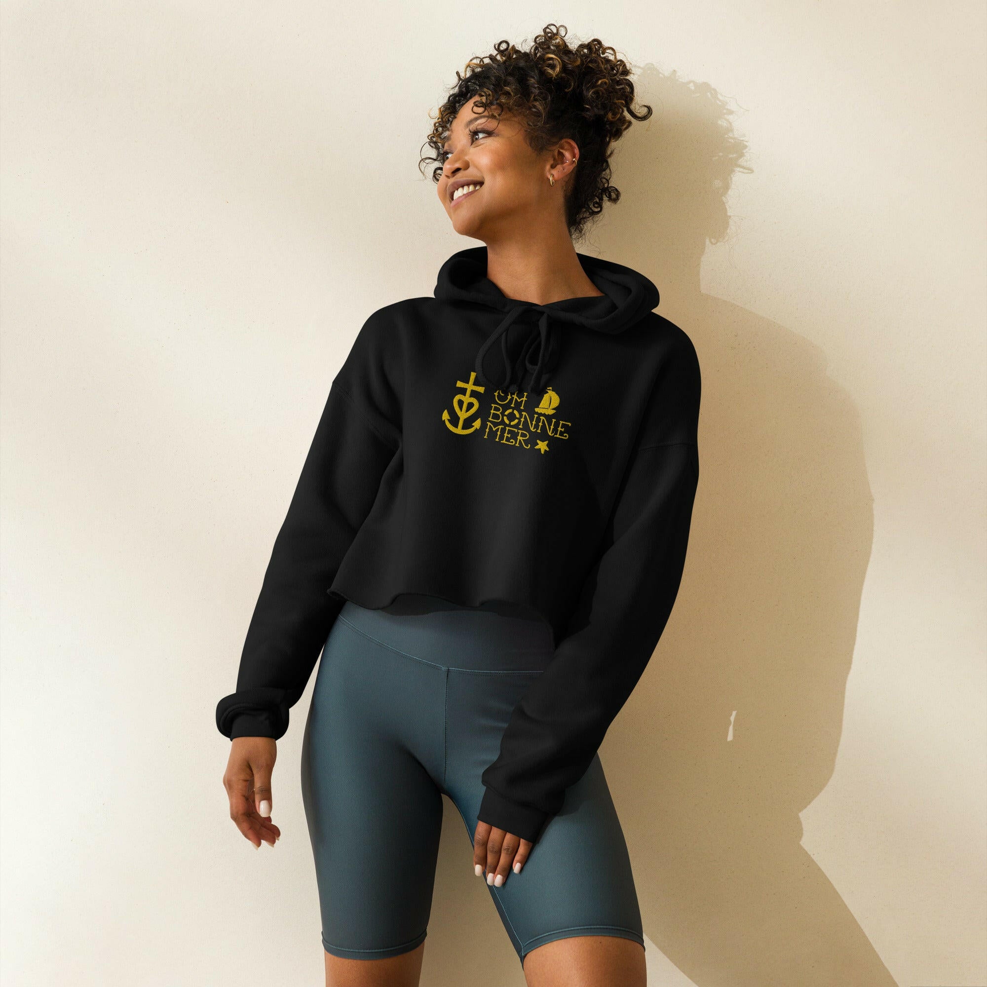 Crop Hoodie Oh Bonne Mer 2 embroidered pattern