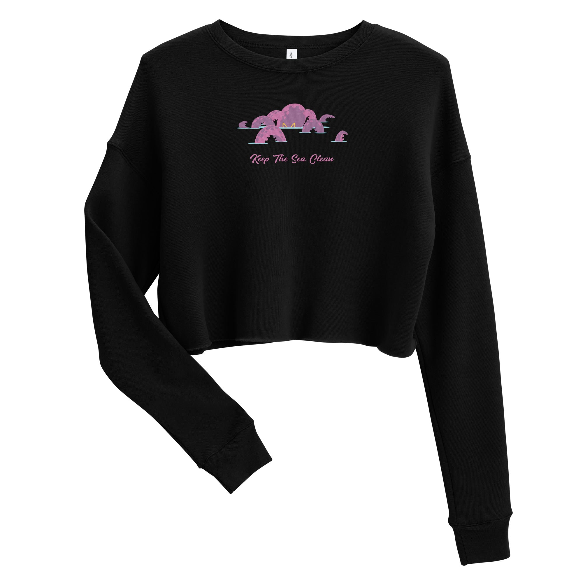 Sweat-Shirt Crop-Top Octopus Purple