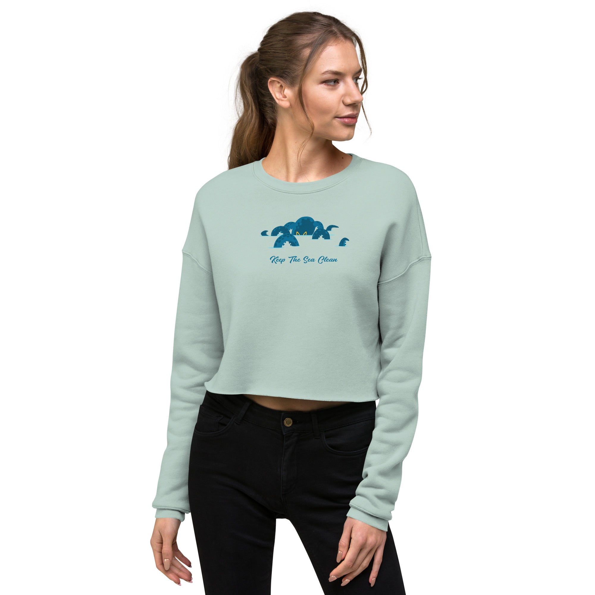 Crop Sweatshirt Octopus Blue