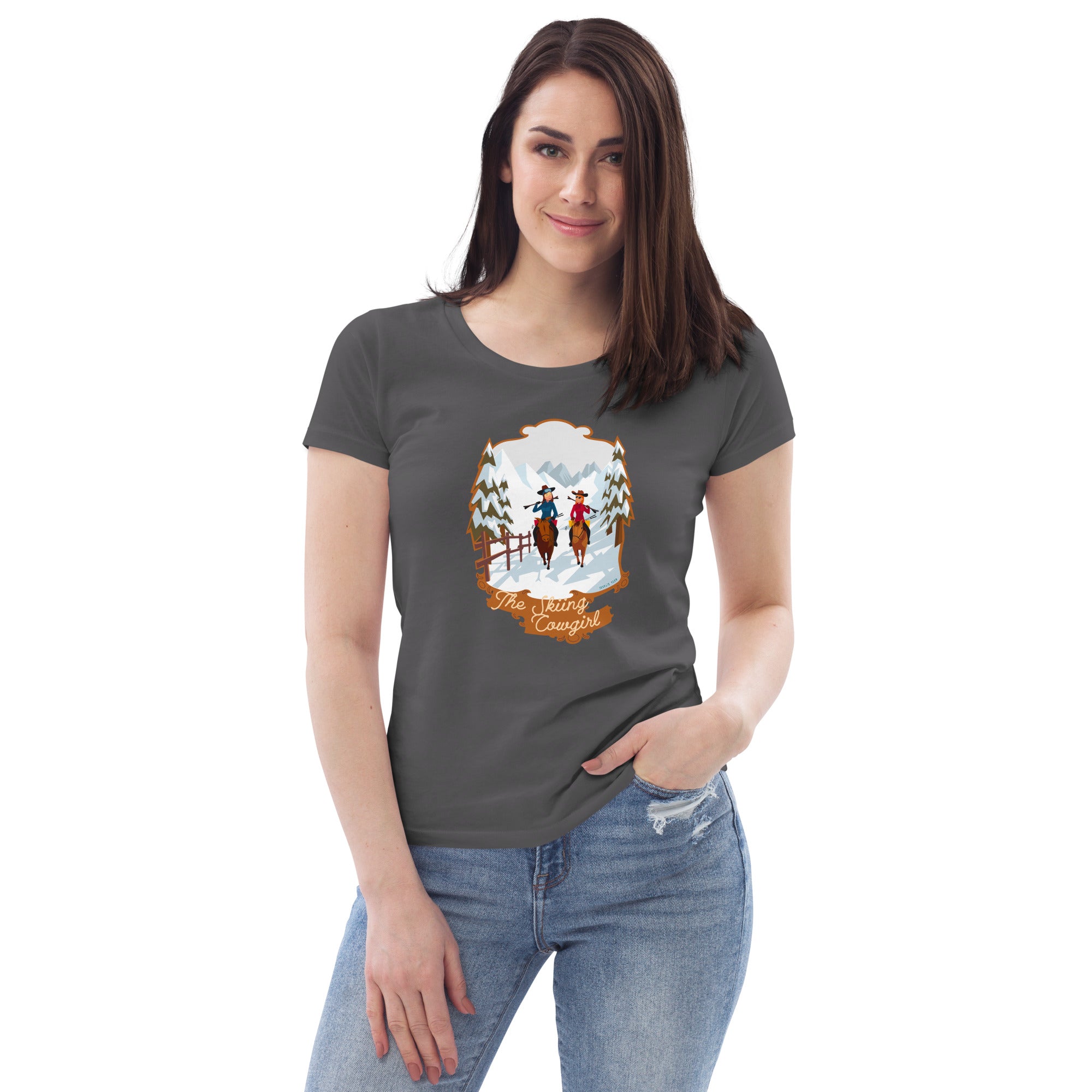 T-shirt moulant écologique femme The Skiing Cowgirl