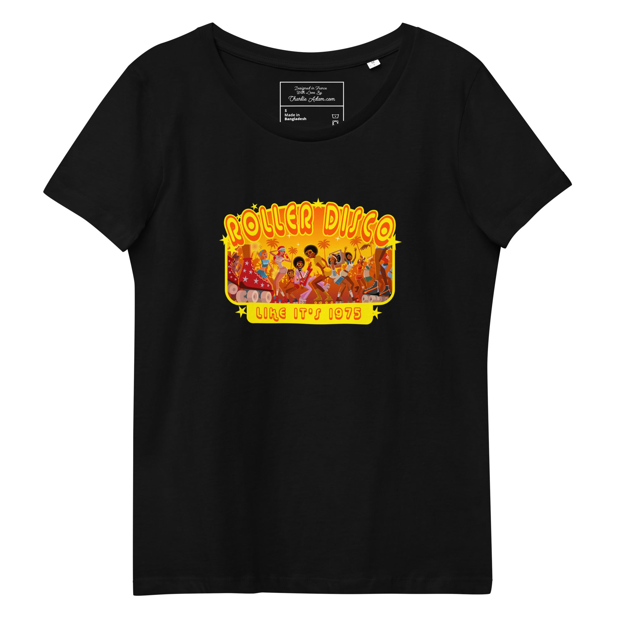 Women's fitted eco tee Roller Disco 1975