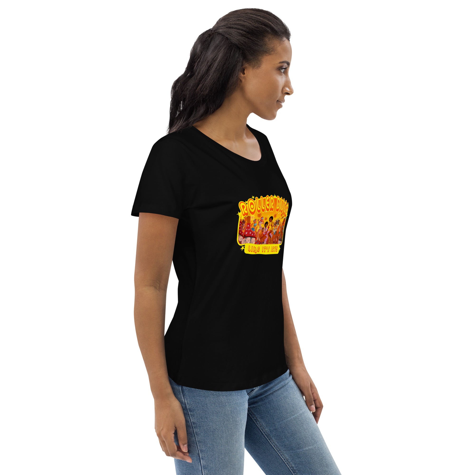 T-shirt moulant écologique femme Roller Disco 1975