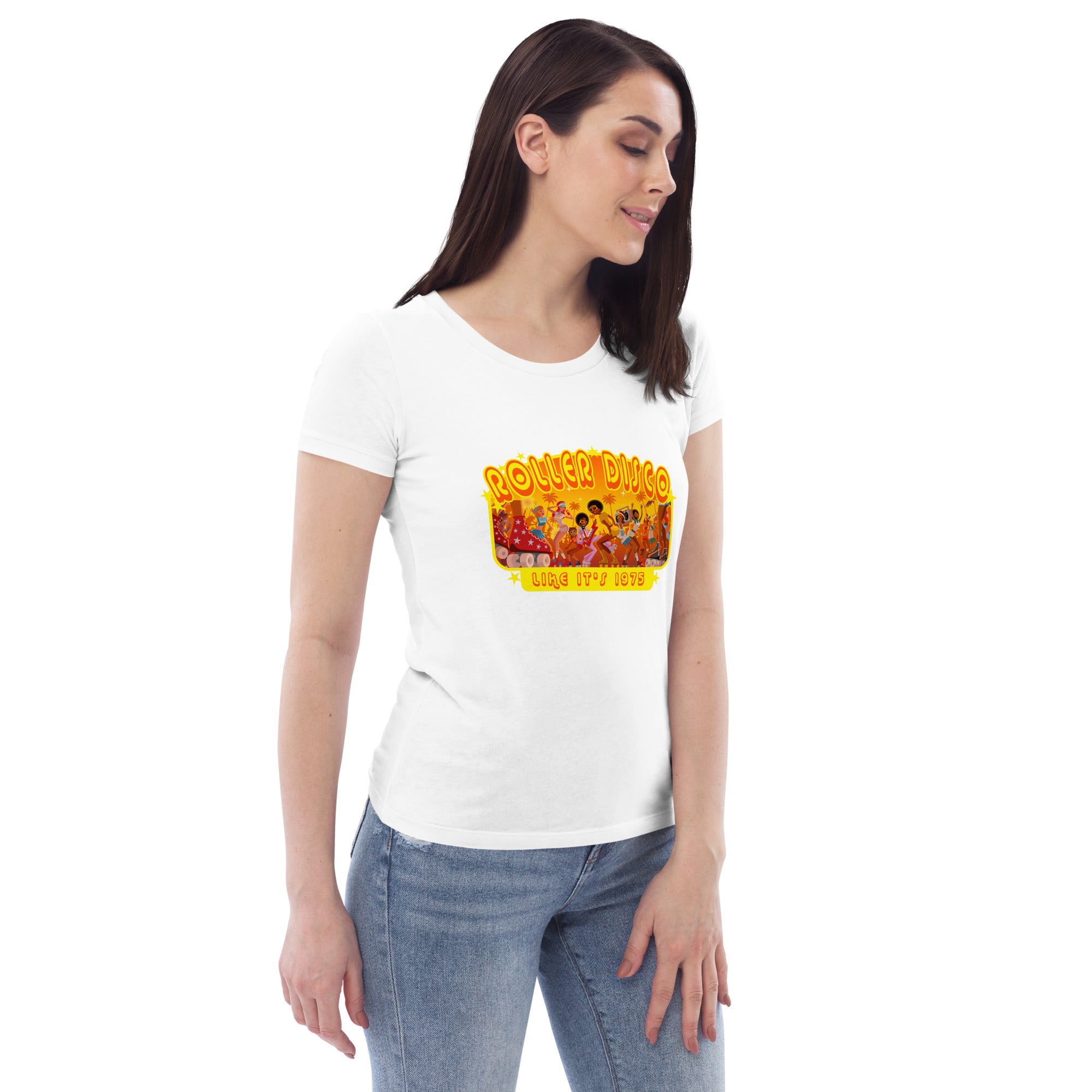 T-shirt moulant écologique femme Roller Disco 1975