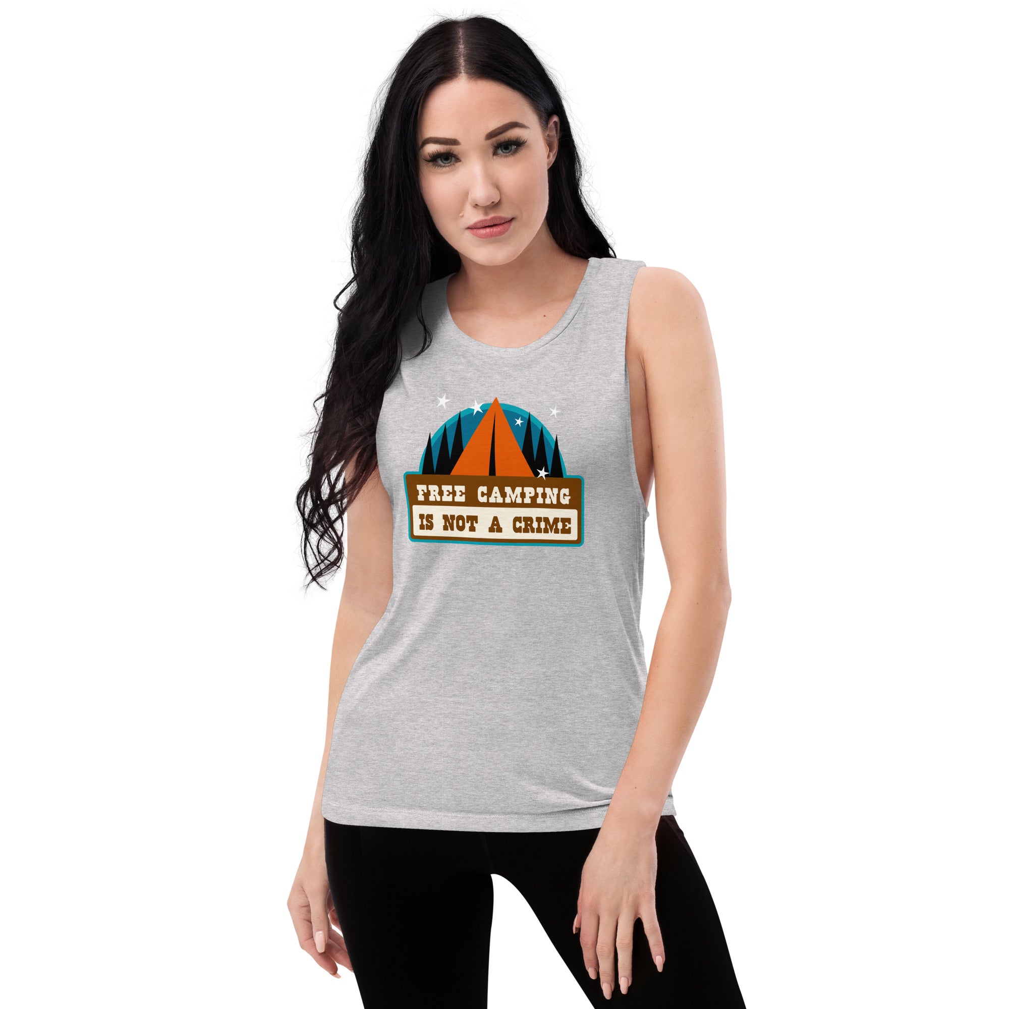 T-Shirt sans manches pour Femme Free camping is not a crime Graphic