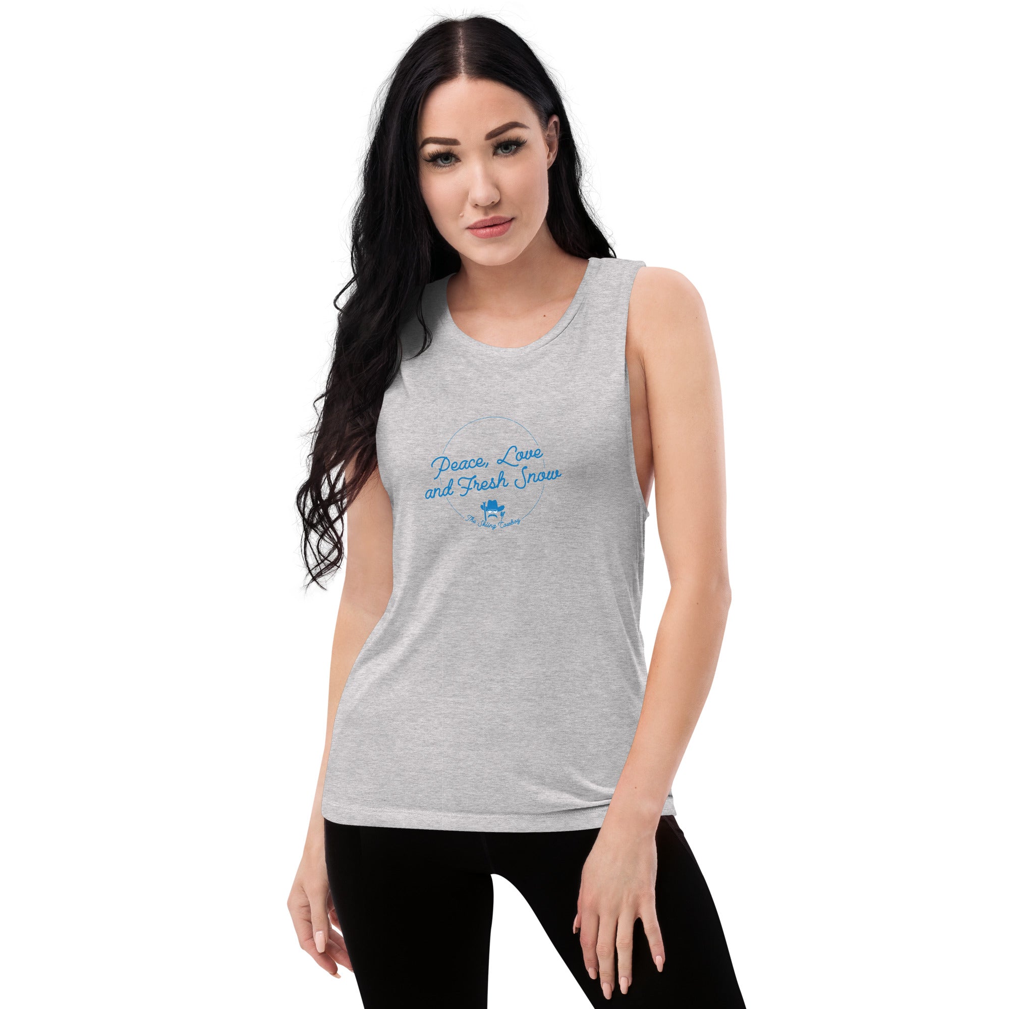 T-Shirt sans manches pour Femme Peace, Love and Fresh Snow