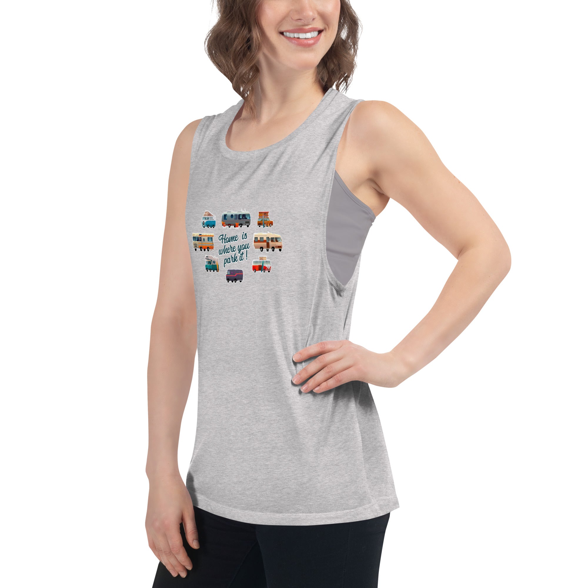 T-Shirt sans manches pour Femme Square Vintage Campers