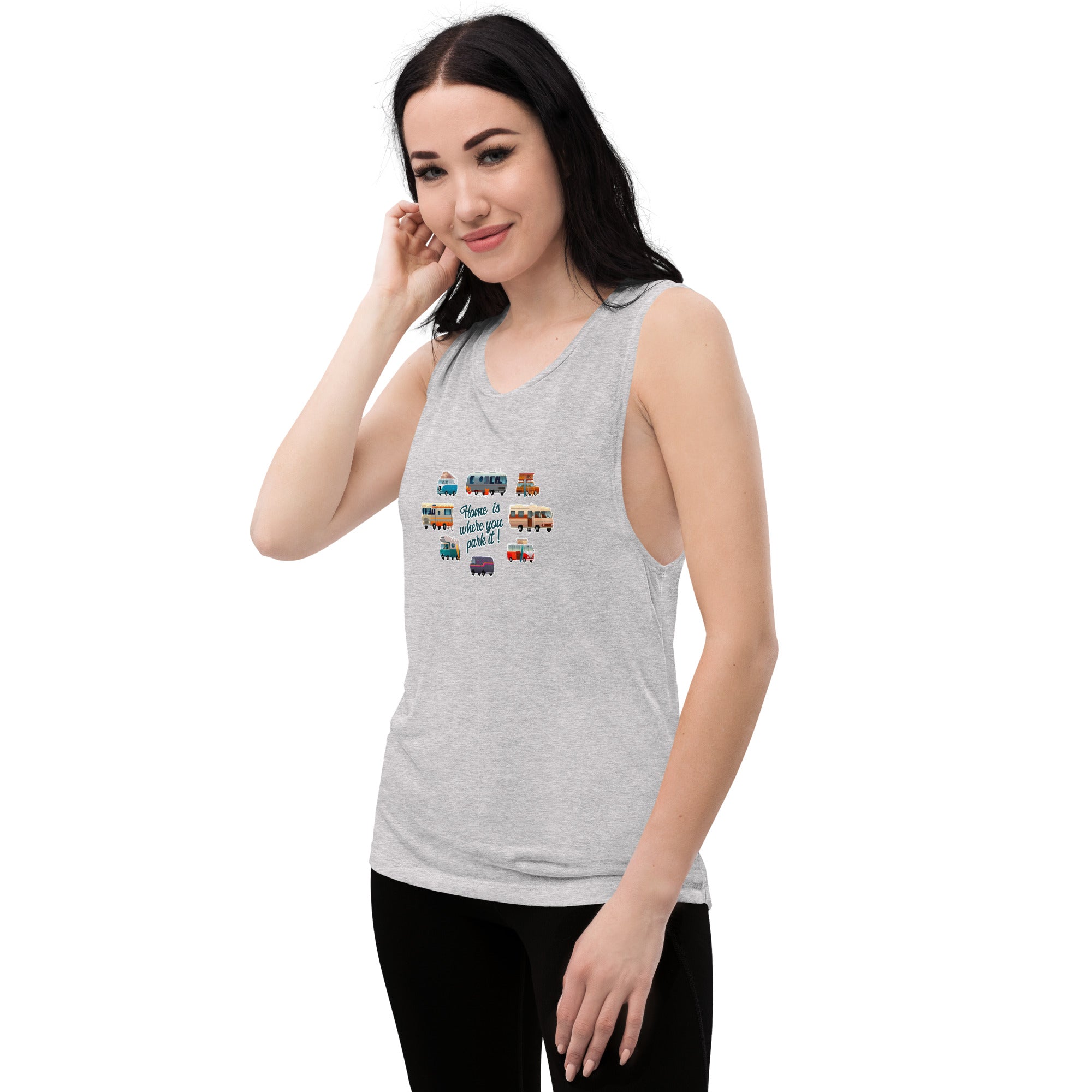 T-Shirt sans manches pour Femme Square Vintage Campers