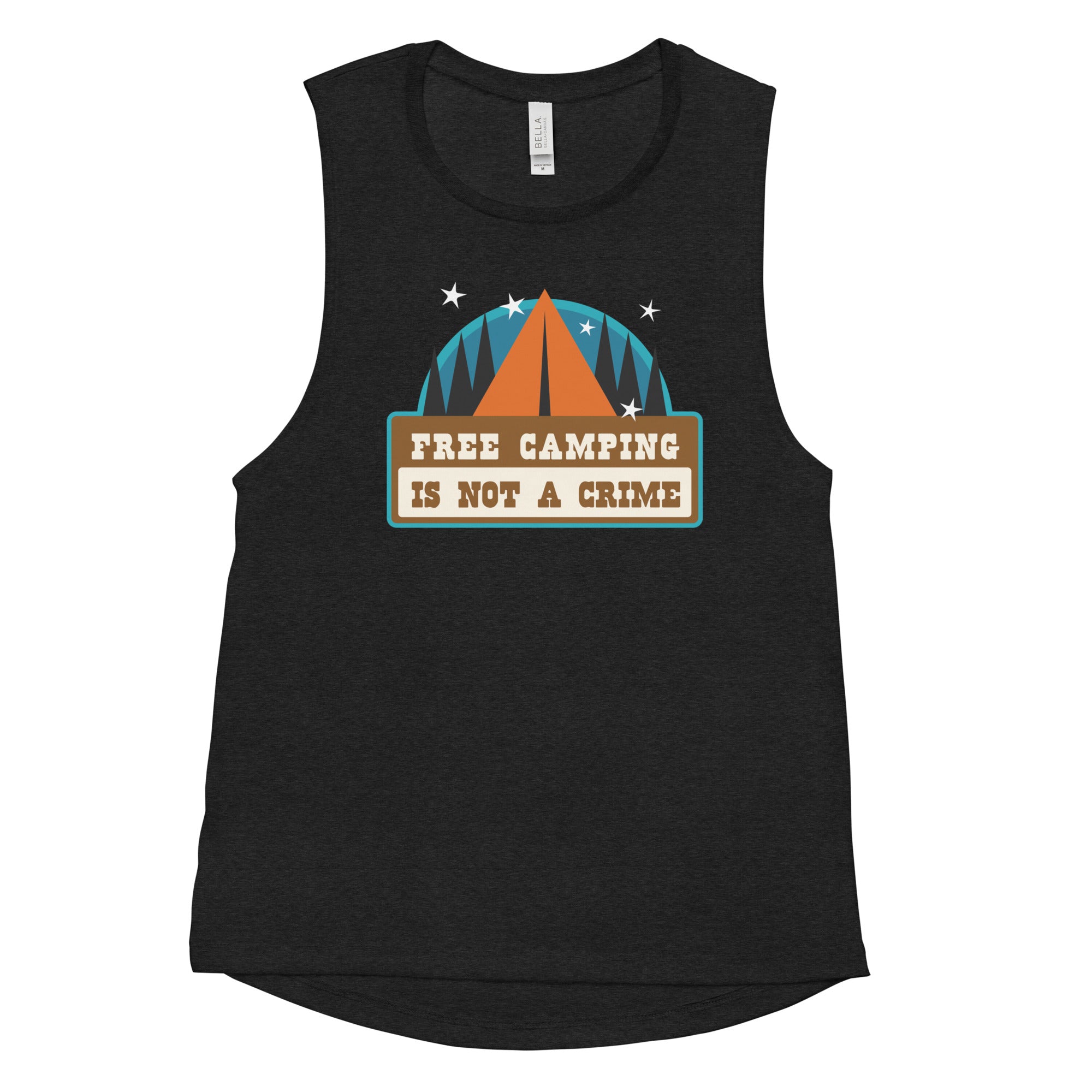 T-Shirt sans manches pour Femme Free camping is not a crime Graphic