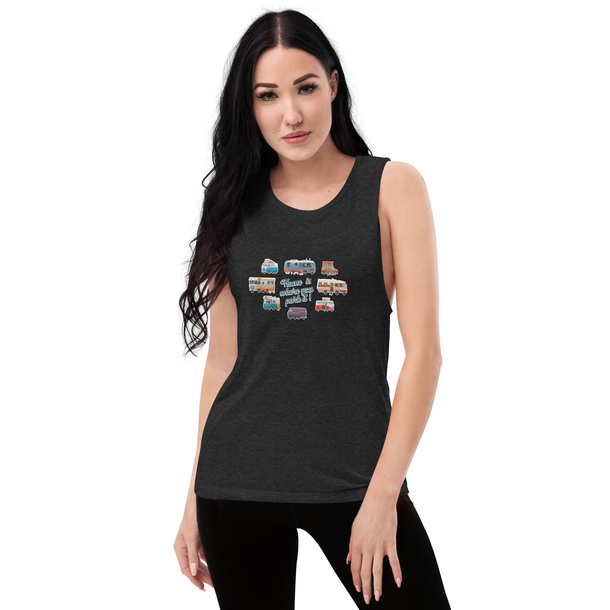 Ladies’ Muscle Tank Square Vintage Campers