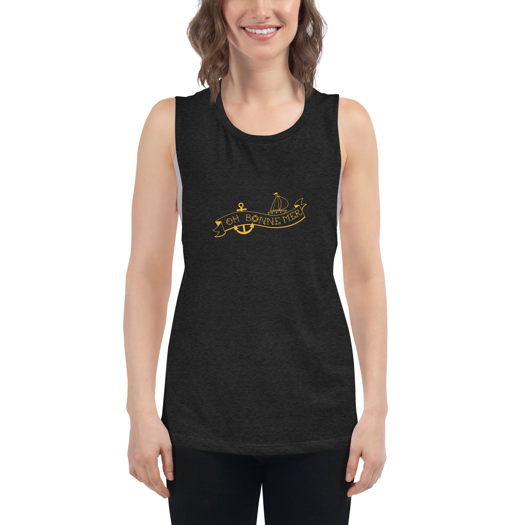 Ladies’ Muscle Tank Oh Bonne Mer Tattoo Gold