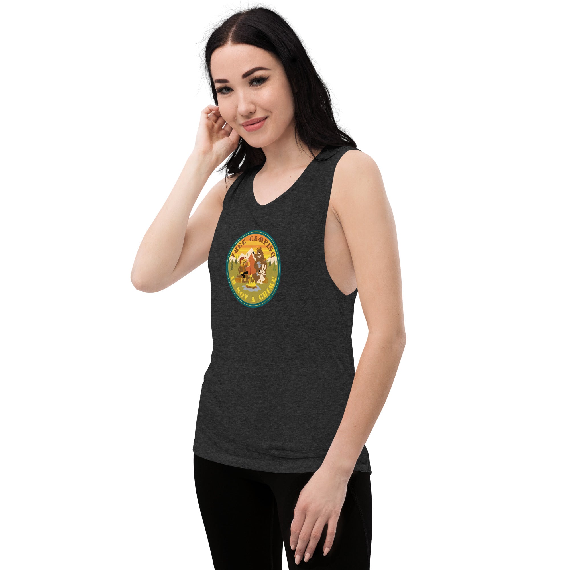 Ladies’ Muscle Tank Free camping is not a crime