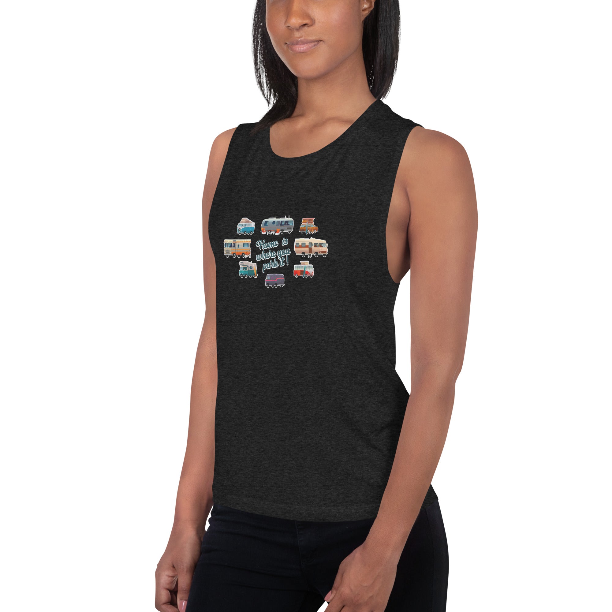 T-Shirt sans manches pour Femme Square Vintage Campers