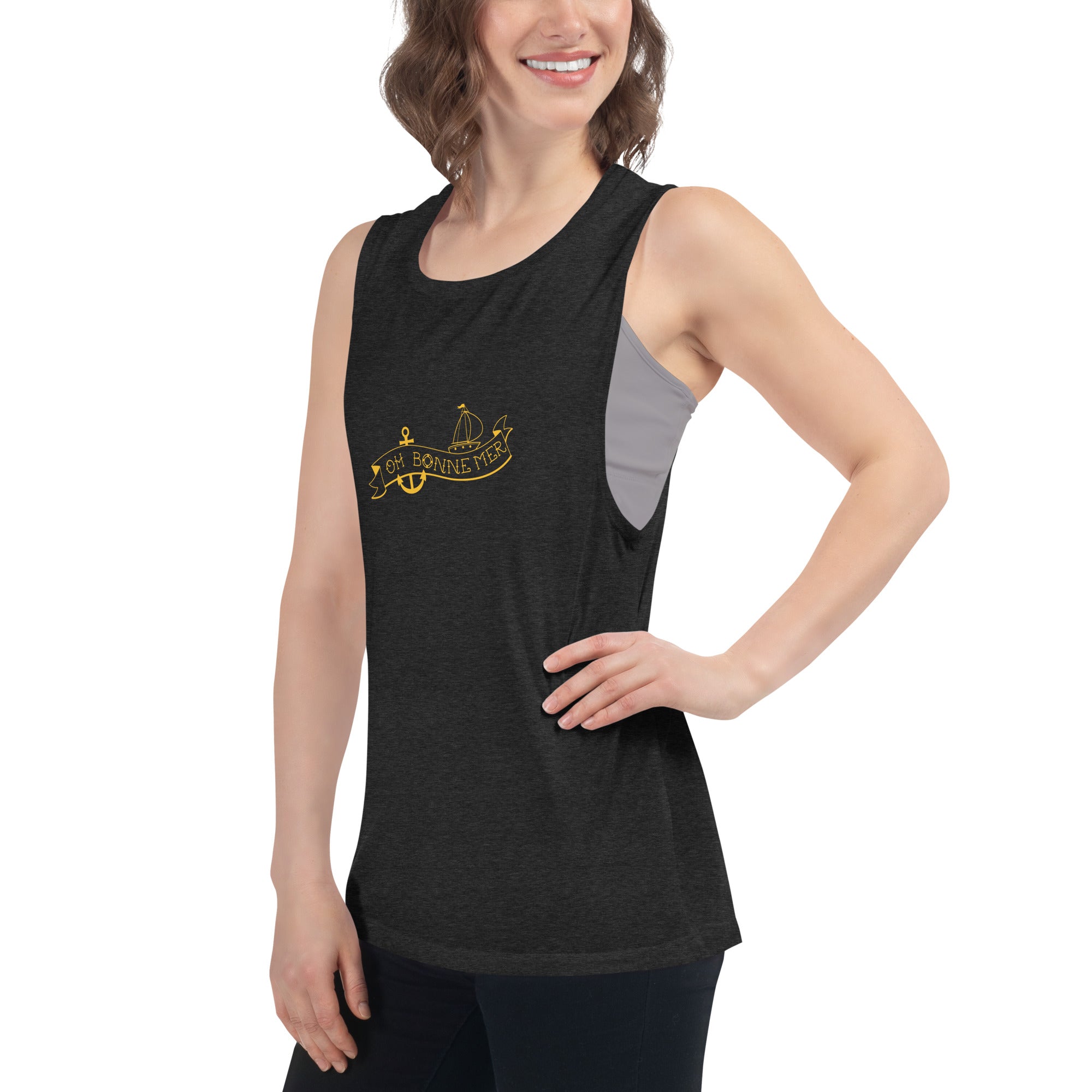 Ladies’ Muscle Tank Oh Bonne Mer Tattoo Gold