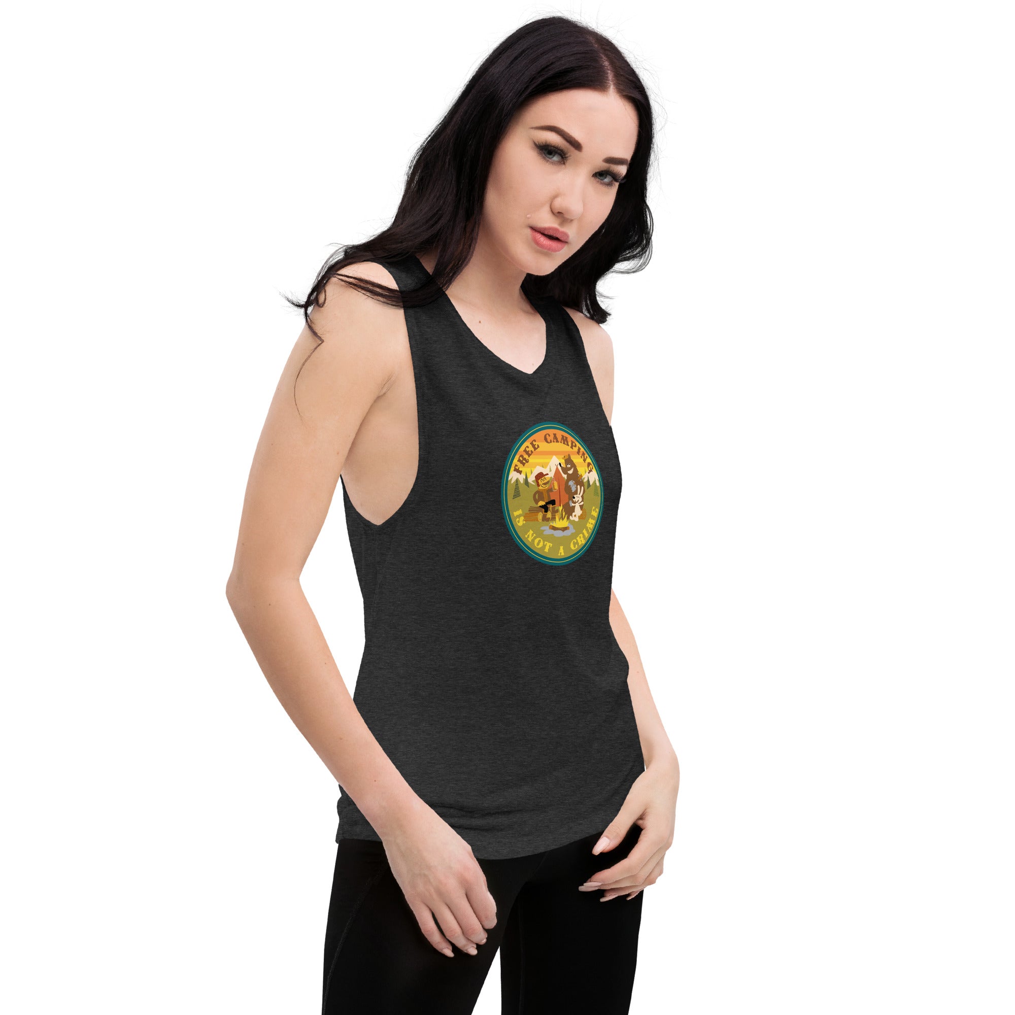 Ladies’ Muscle Tank Free camping is not a crime