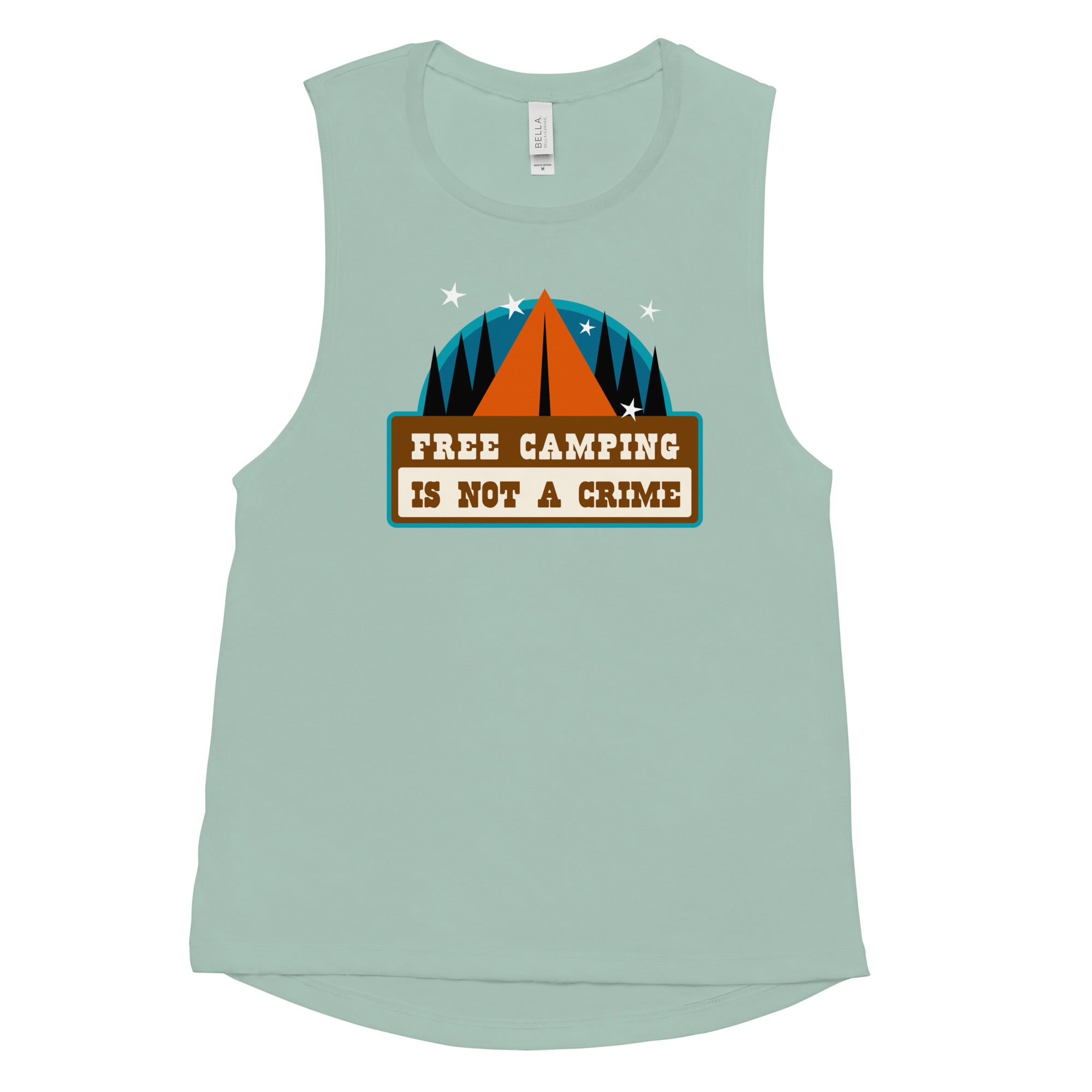 T-Shirt sans manches pour Femme Free camping is not a crime Graphic