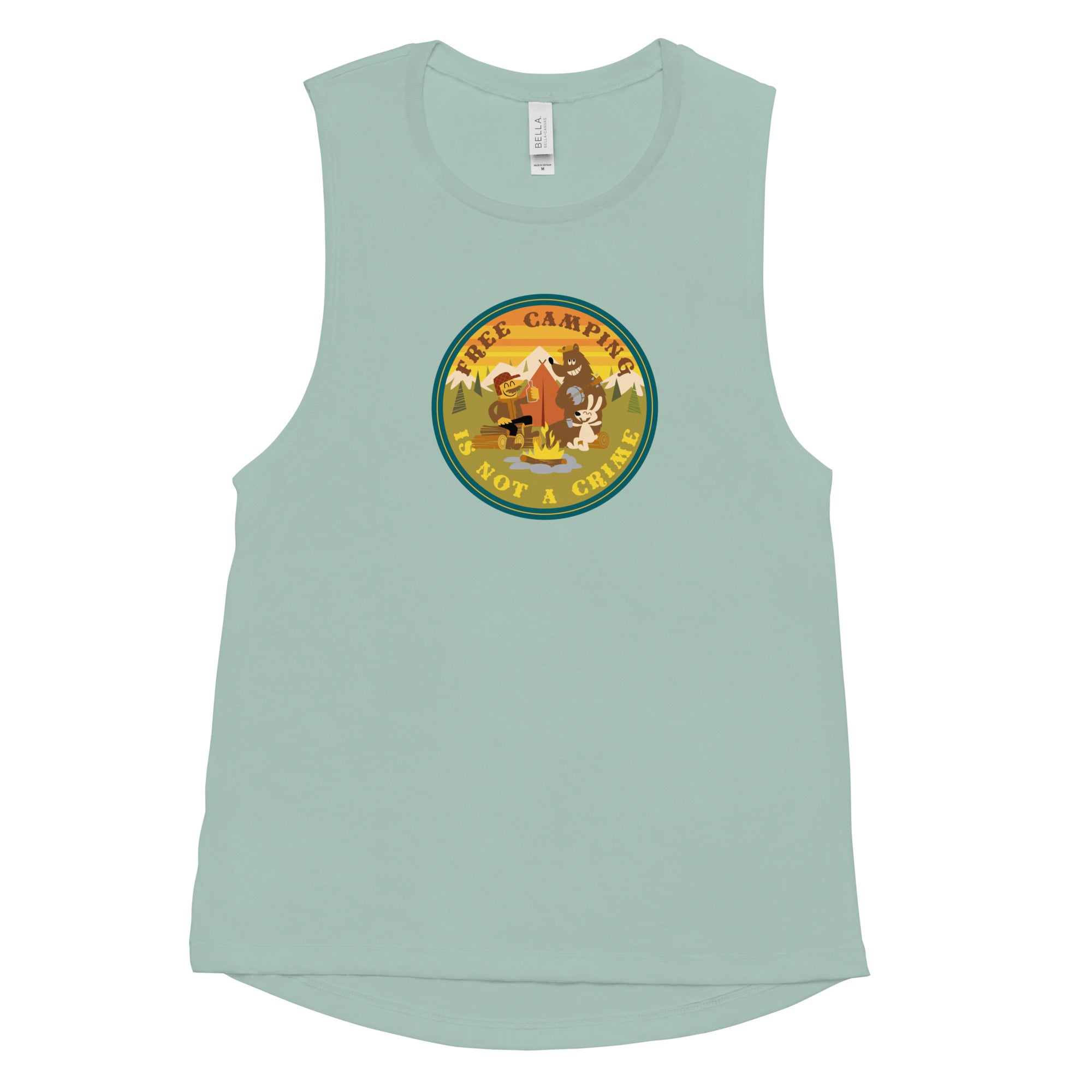 Ladies’ Muscle Tank Free camping is not a crime