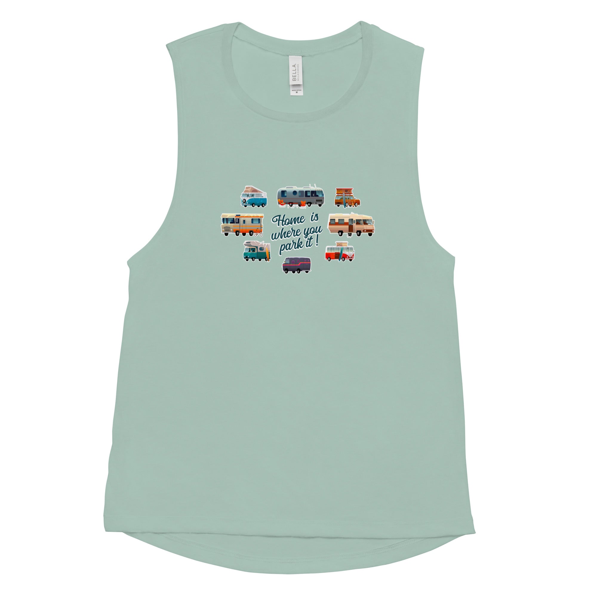 T-Shirt sans manches pour Femme Square Vintage Campers