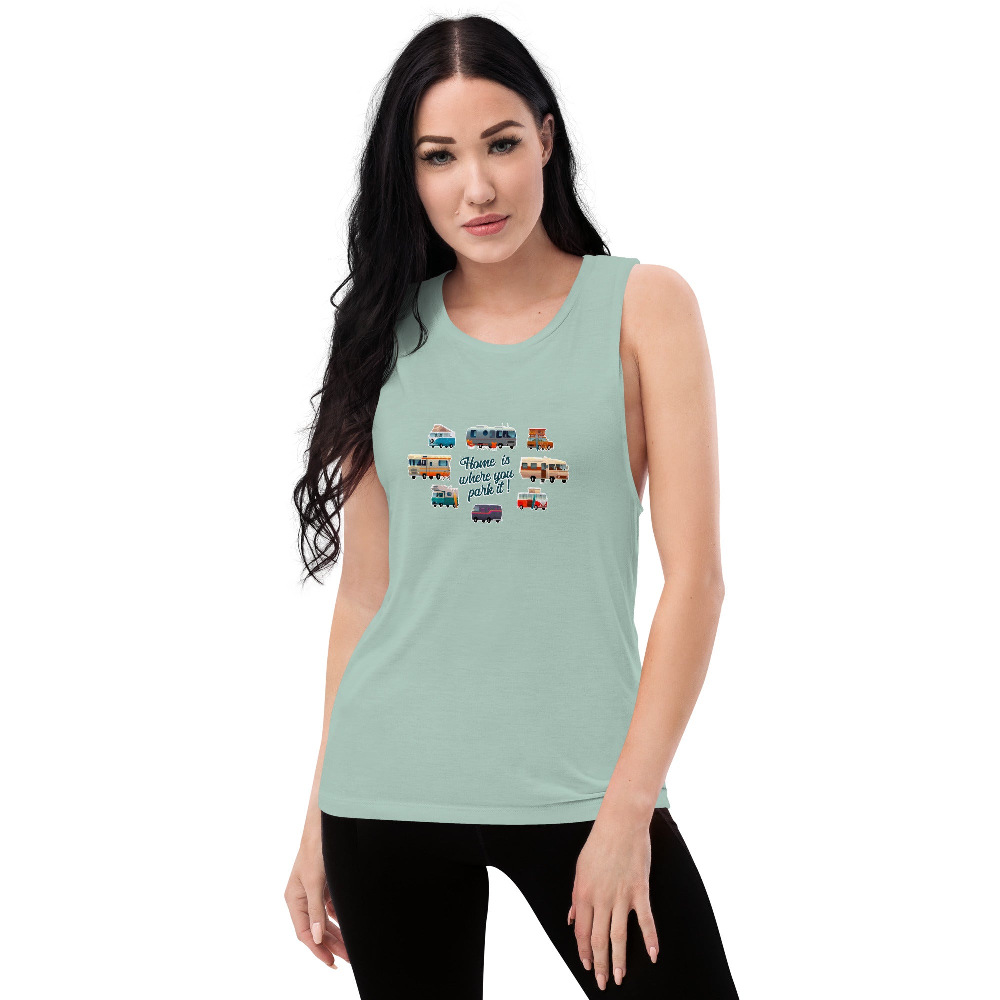 T-Shirt sans manches pour Femme Square Vintage Campers