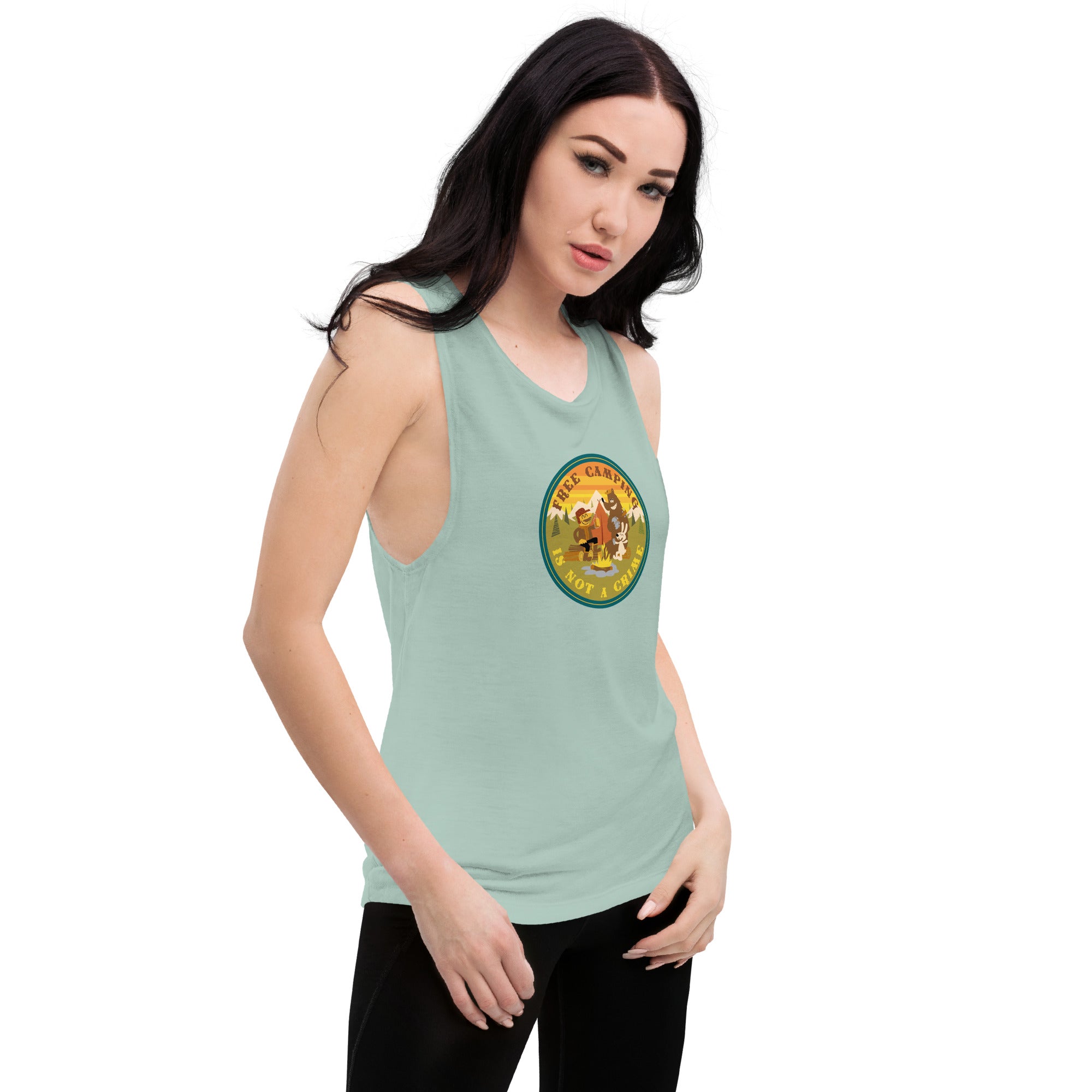 Ladies’ Muscle Tank Free camping is not a crime