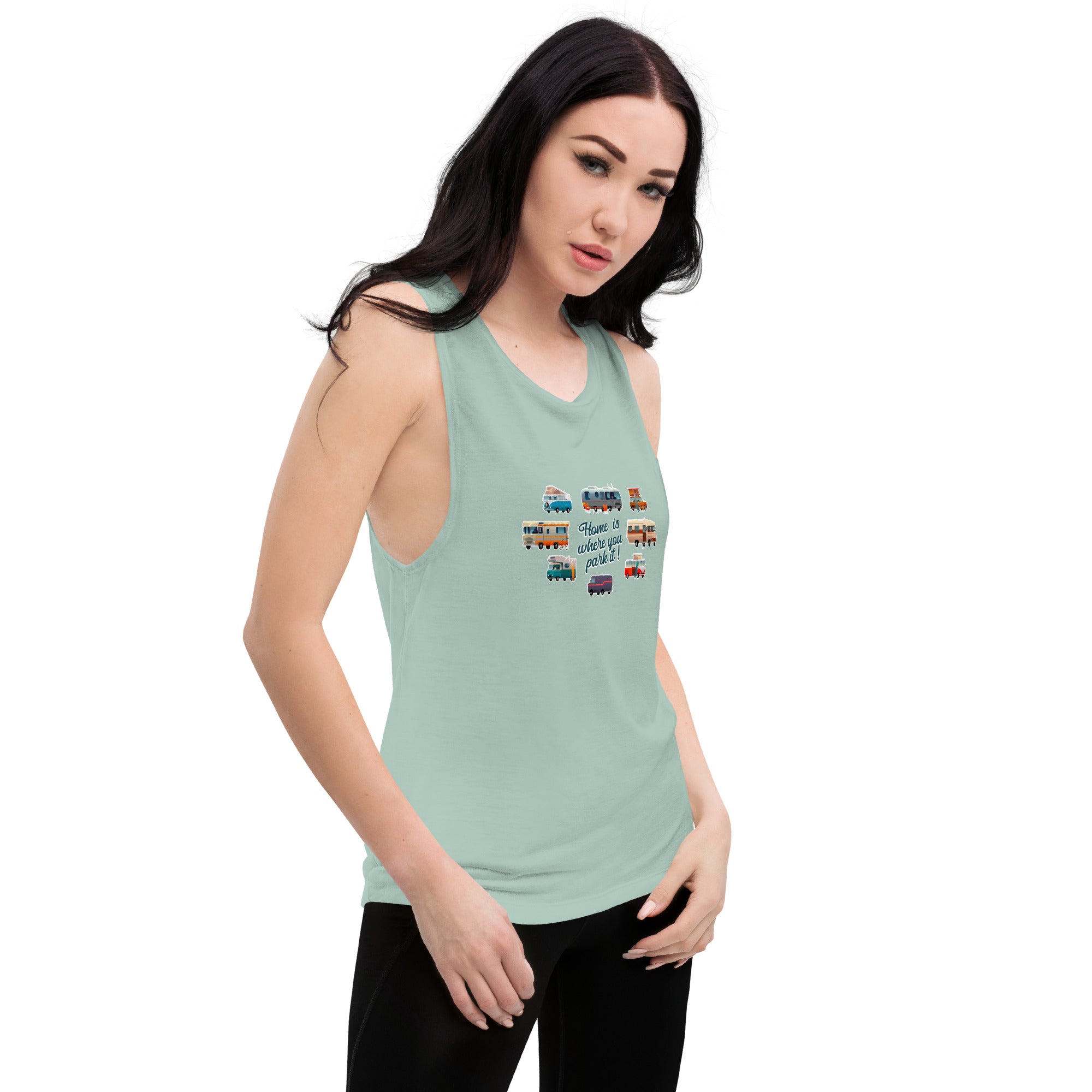 T-Shirt sans manches pour Femme Square Vintage Campers